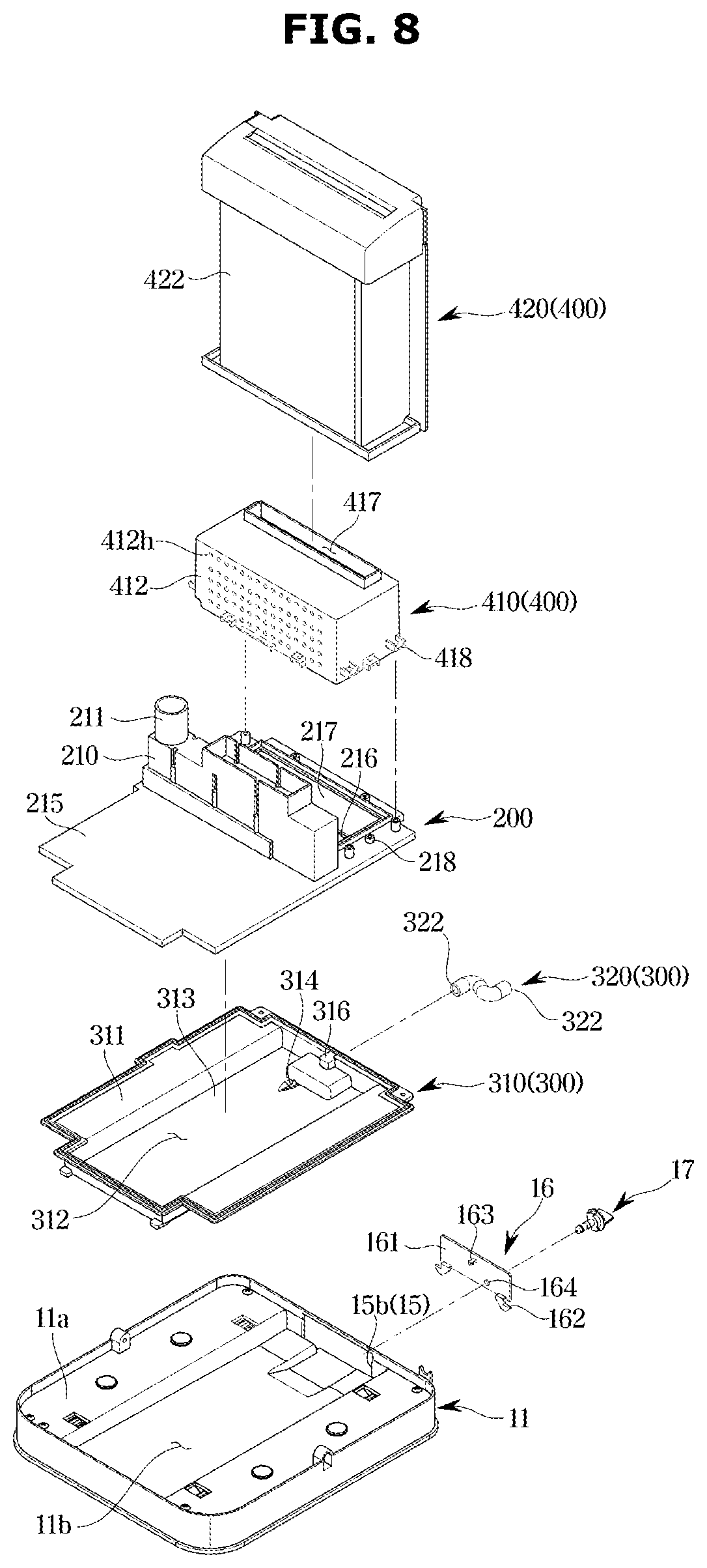 Patent US12303827 Figure 8 – Food waste disposer