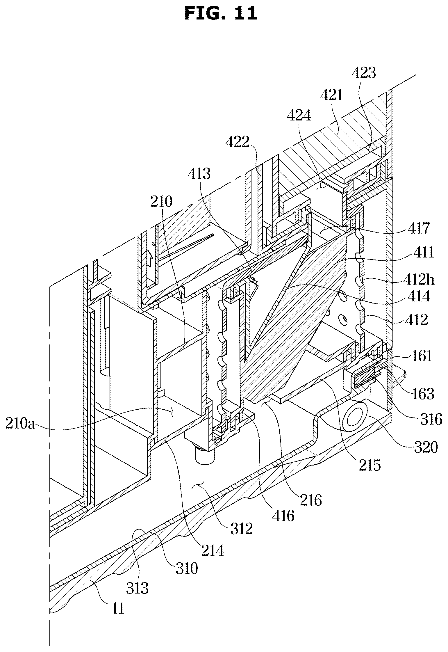 Patent US12303827 Figure 11 – Food waste disposer