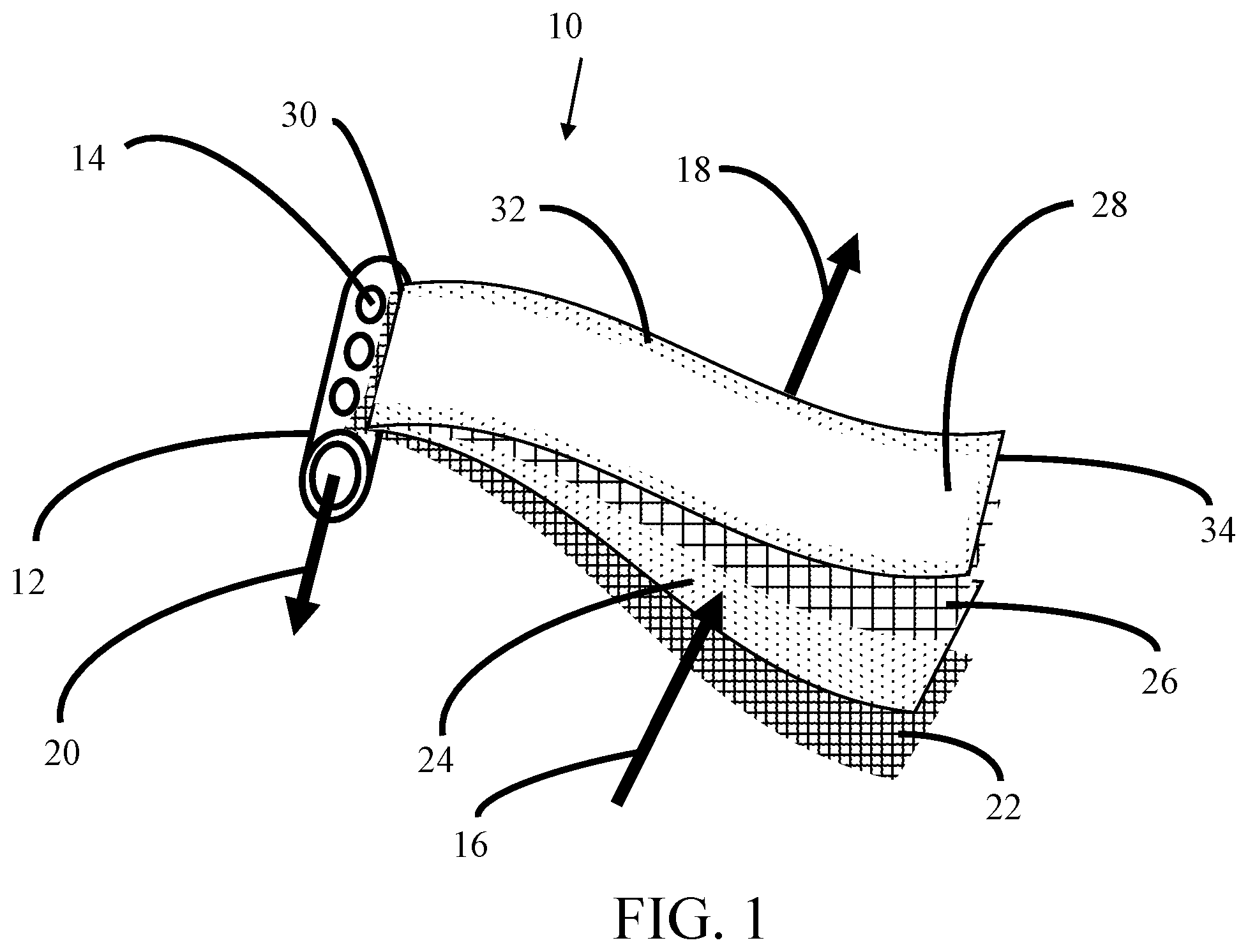 Patent US12303838 Figure 1 – Preferred flow paths for spiral-wound elements