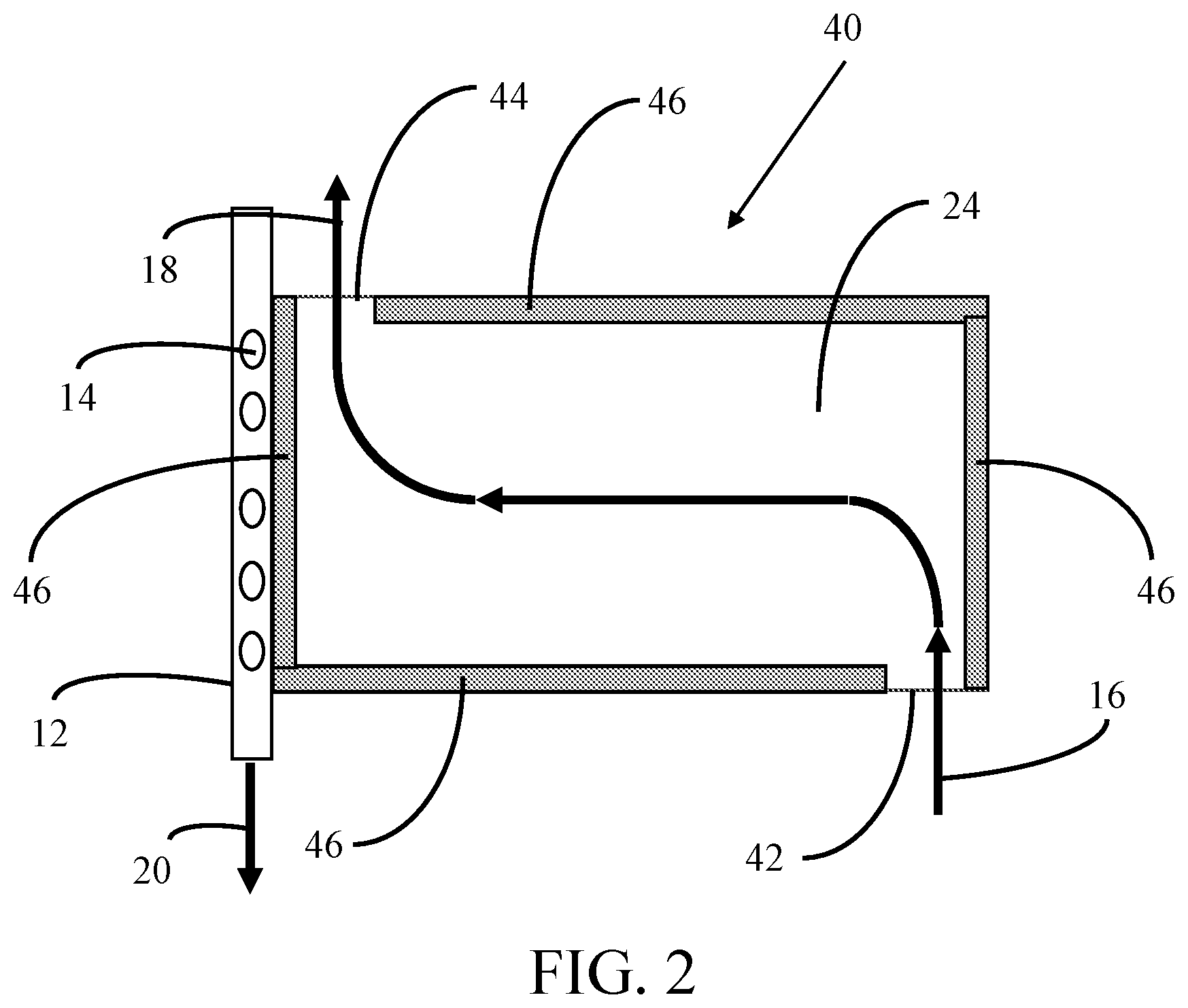 Patent US12303838 Figure 2 – Preferred flow paths for spiral-wound elements