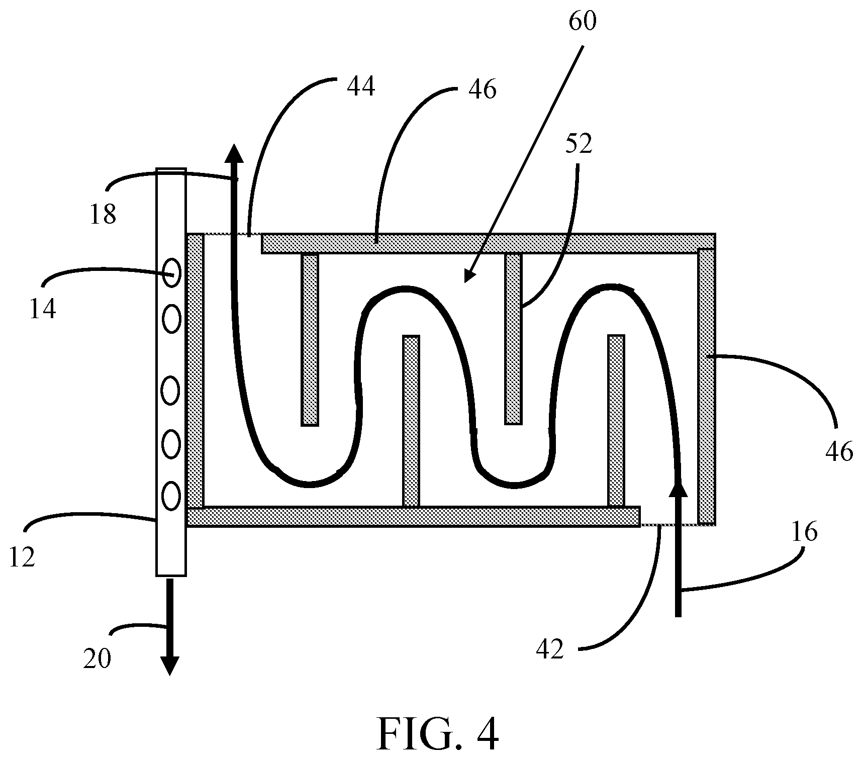 Patent US12303838 Figure 4 – Preferred flow paths for spiral-wound elements