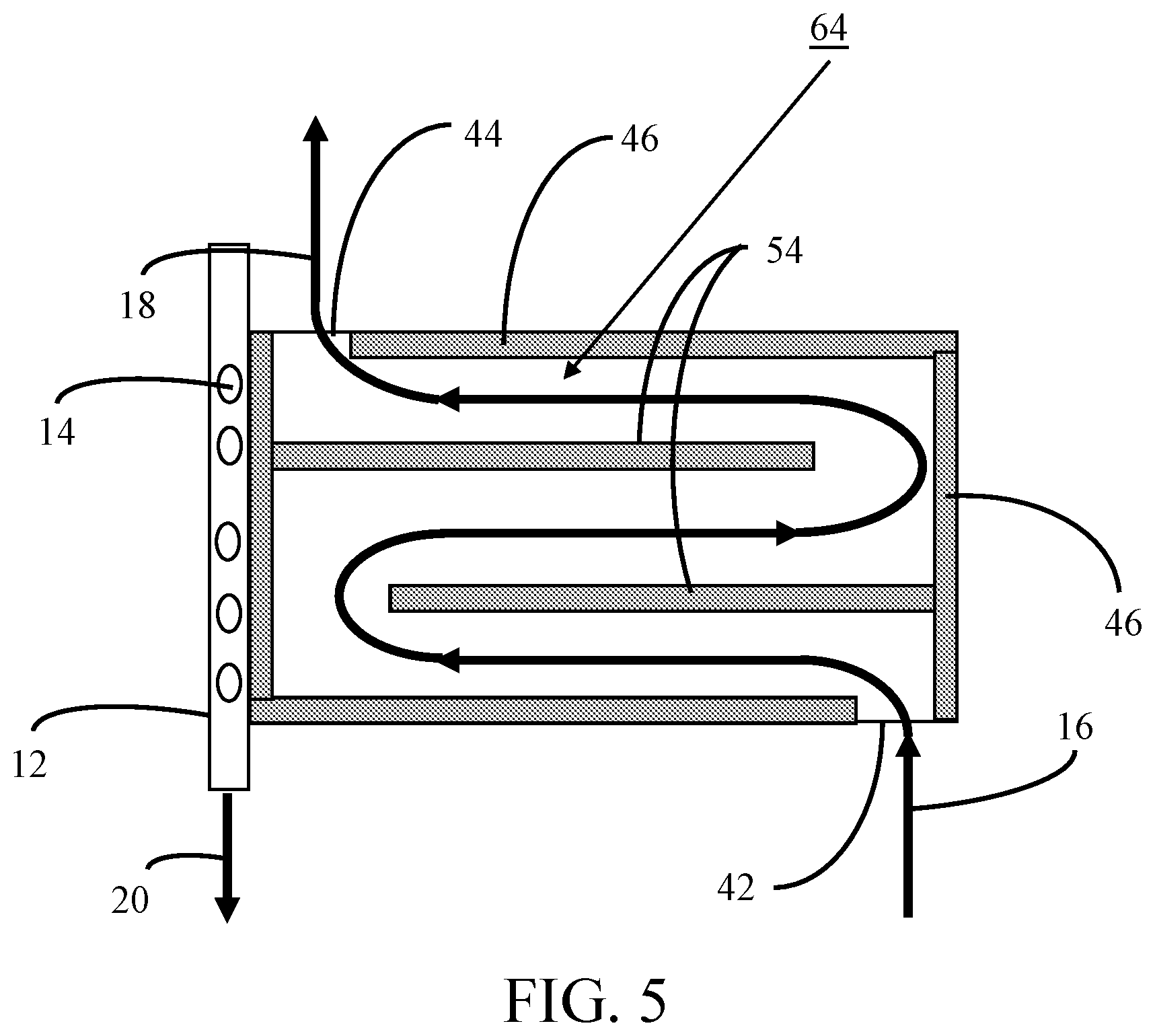 Patent US12303838 Figure 5 – Preferred flow paths for spiral-wound elements