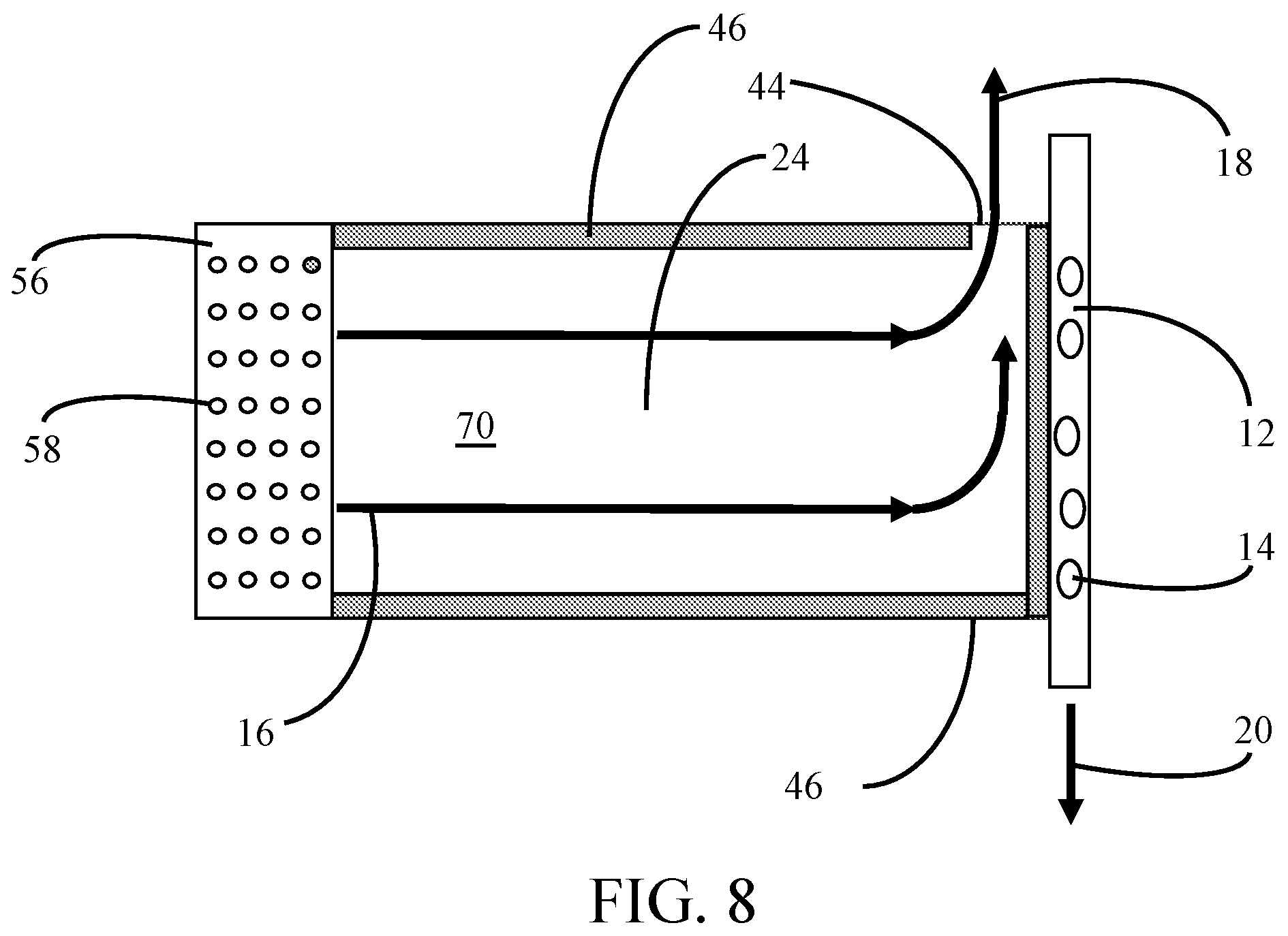 Patent US12303838 Figure 8 – Preferred flow paths for spiral-wound elements