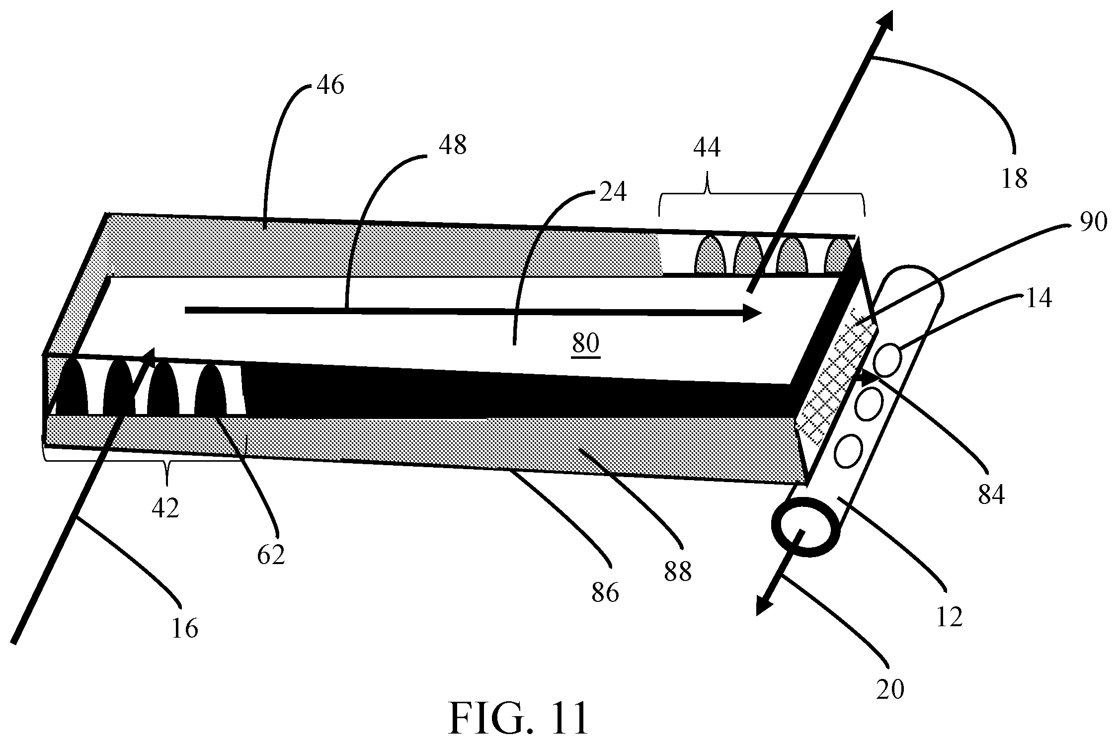 Patent US12303838 Figure 11 – Preferred flow paths for spiral-wound elements