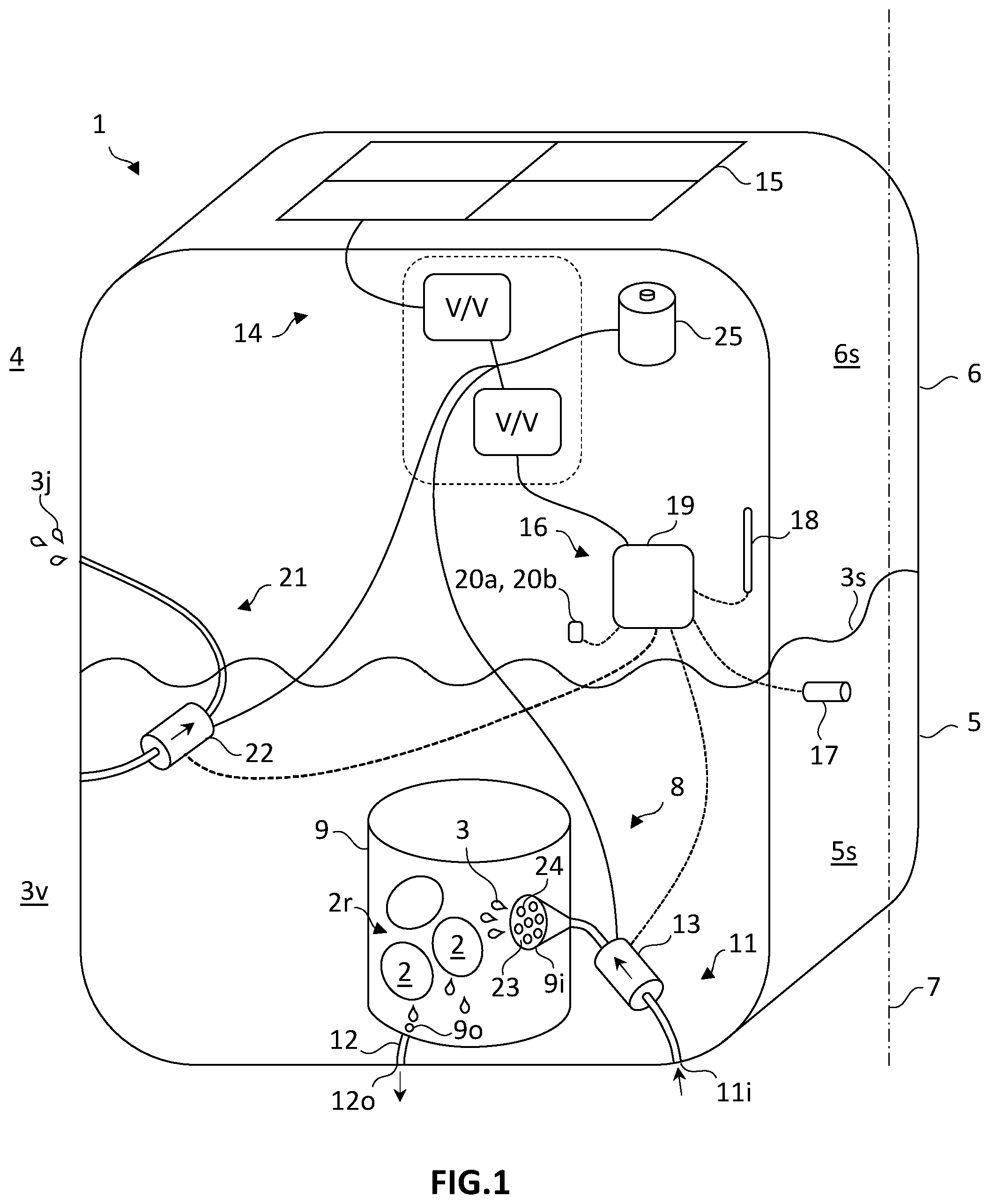 Patent US12303846 Figure 1 – Autonomous dispensing device