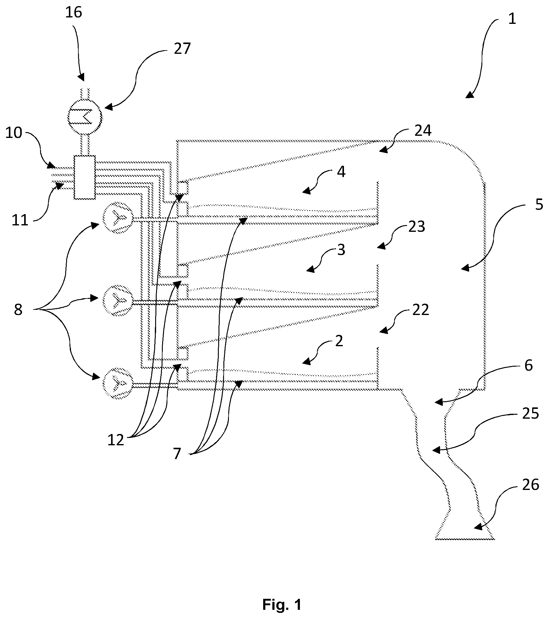 Patent US12303847 Figure 1 – Compact device for producing foam for wellness and/or hygiene applications