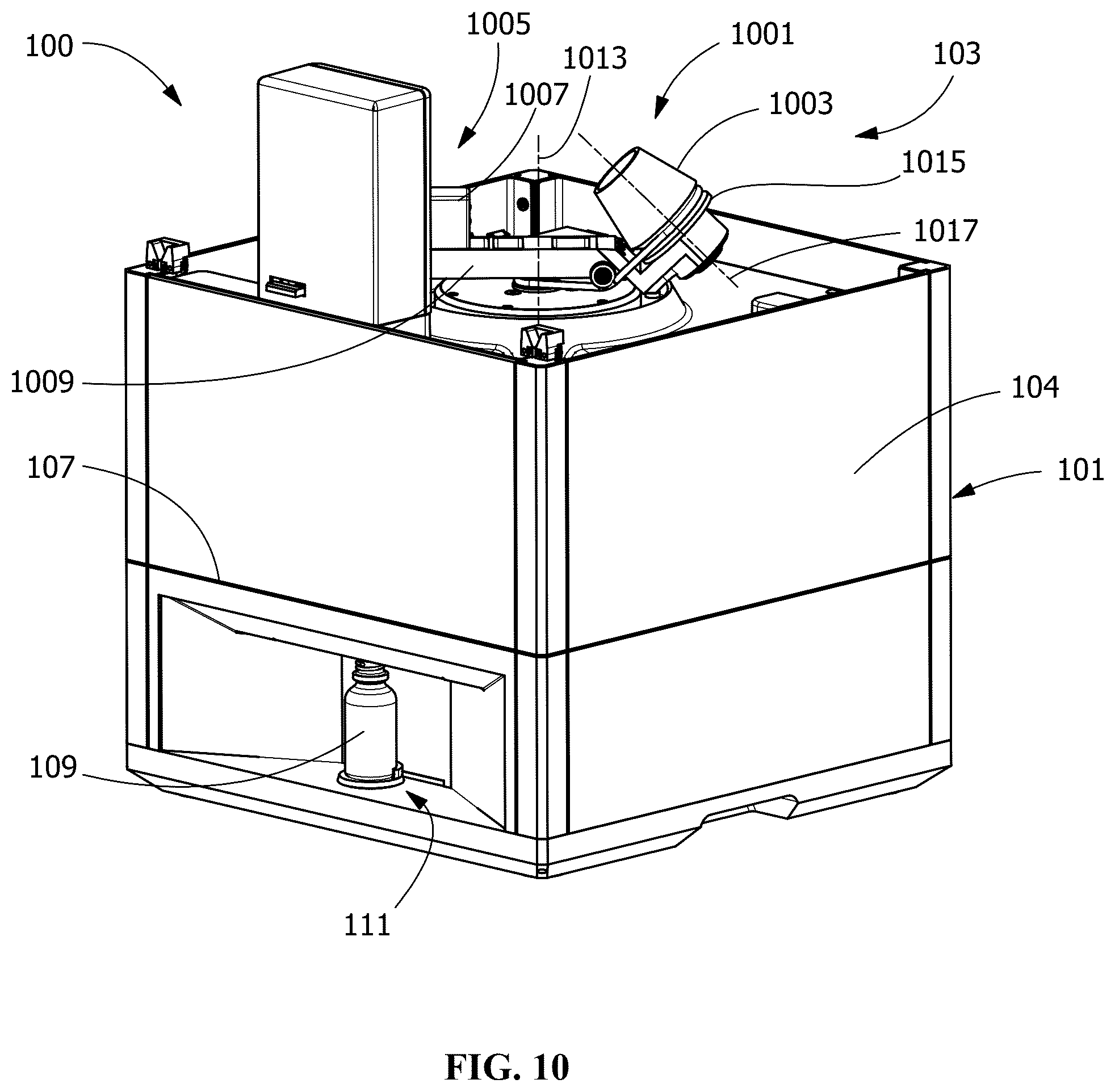 Patent US12303851 Figure 10 – System for forming a cosmetic composition