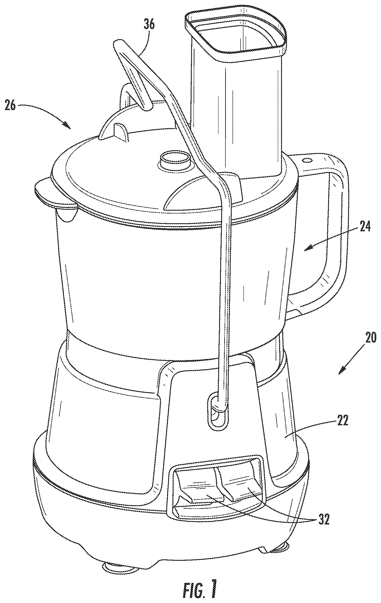 Patent US12303852 — Food processor with cleaning accessory and methods of using same — Figure 1