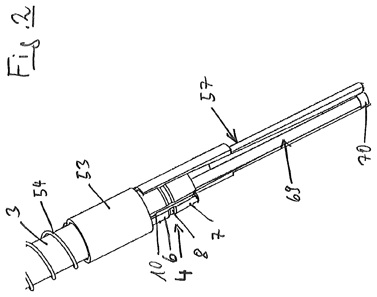 Patent US12303883 Figure 2 – Pipette for use with a pipette tip with an integrated plunger