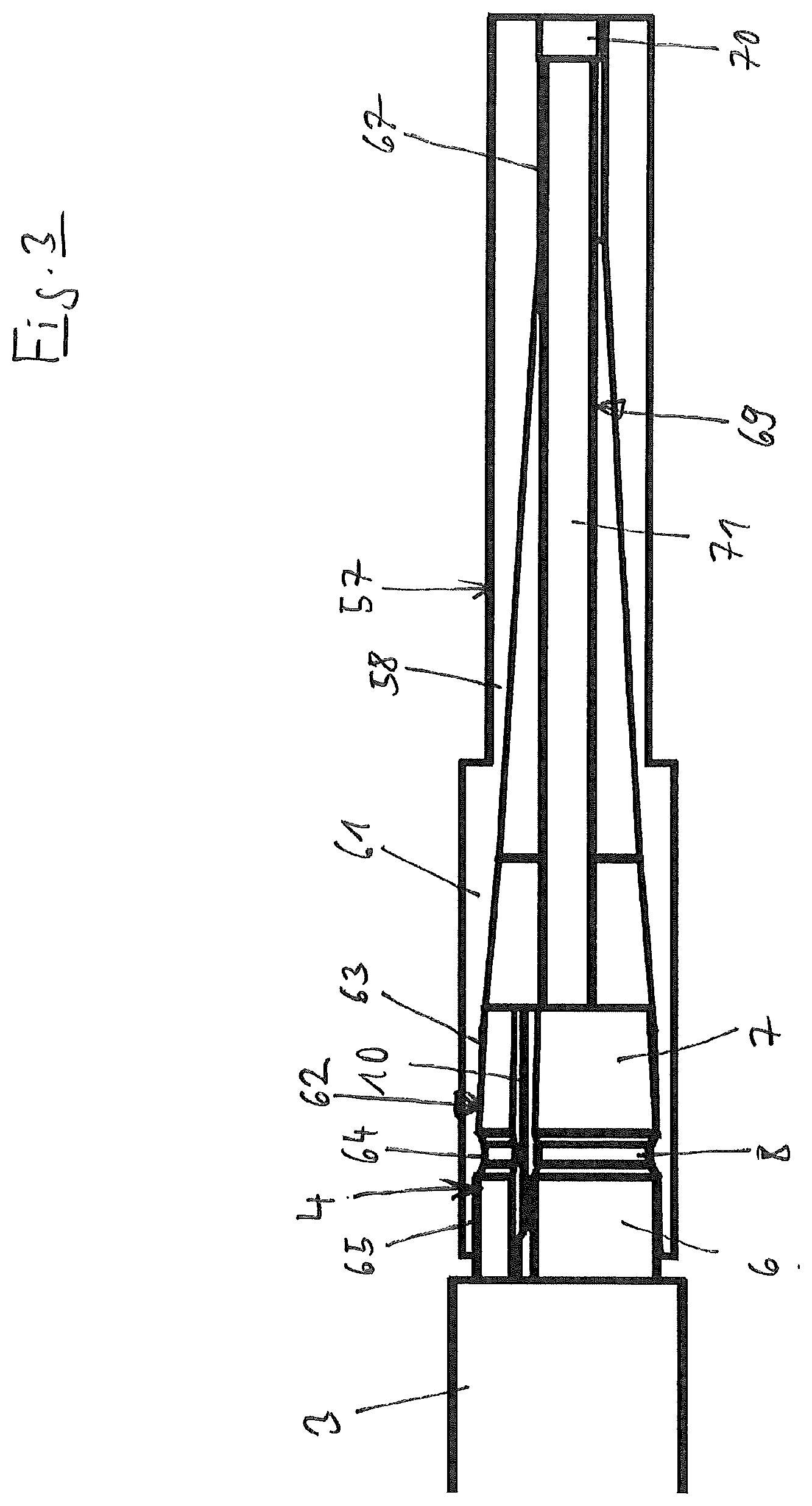Patent US12303883 Figure 3 – Pipette for use with a pipette tip with an integrated plunger