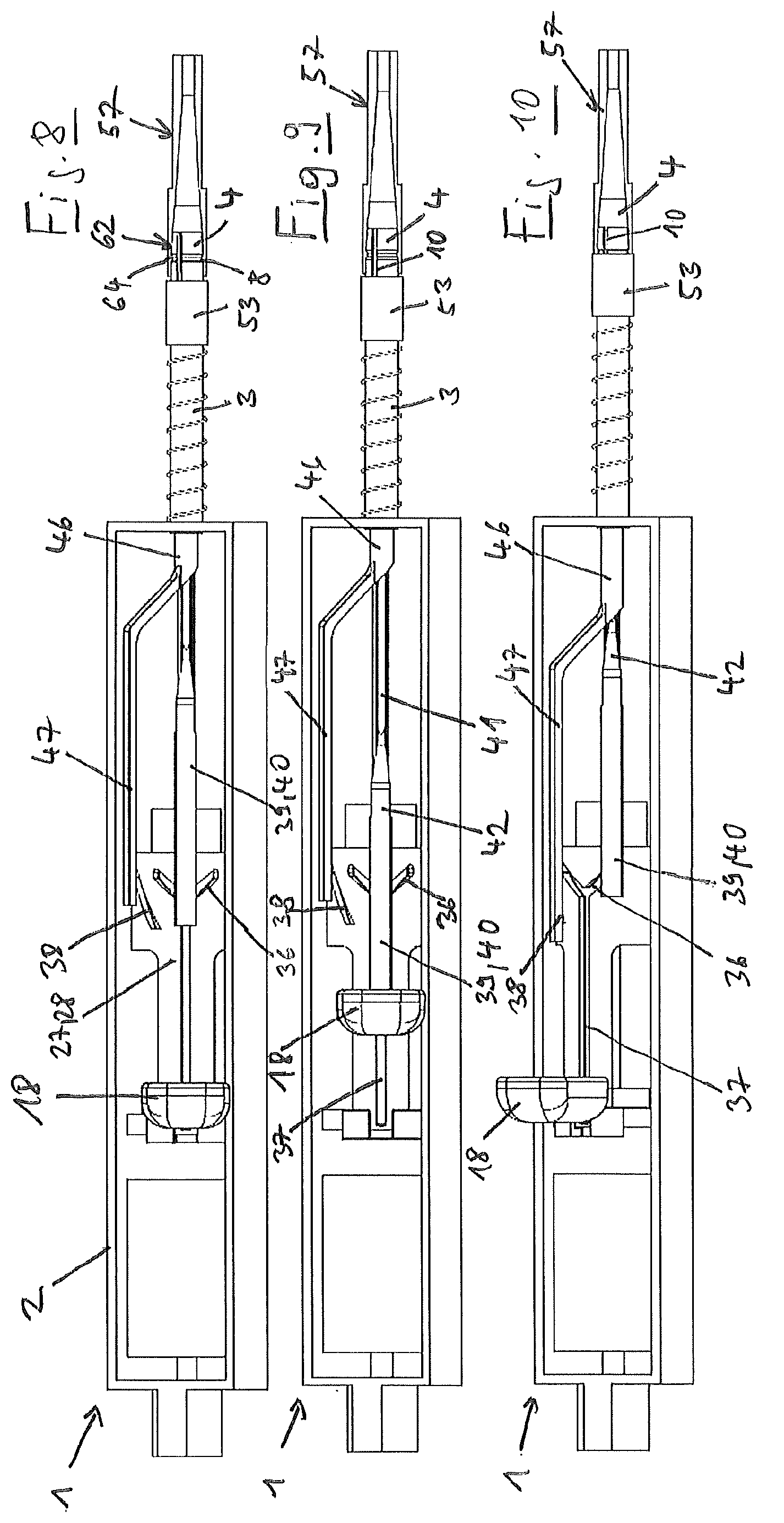 Patent US12303883 Figure 8 – Pipette for use with a pipette tip with an integrated plunger