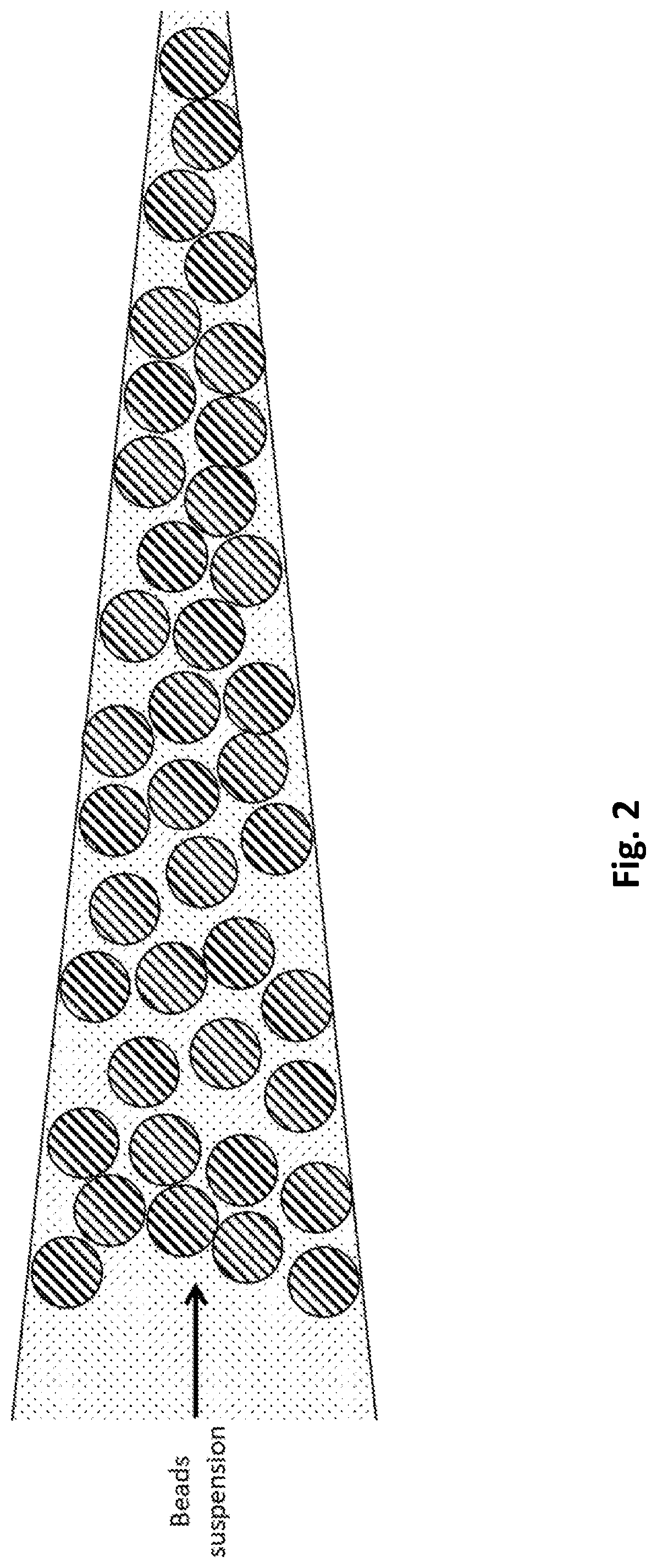 Patent US12303901 Figure 2 – Microfluidic device for deformable beads enrichment and self-regulated ordering and encapsulation in droplets