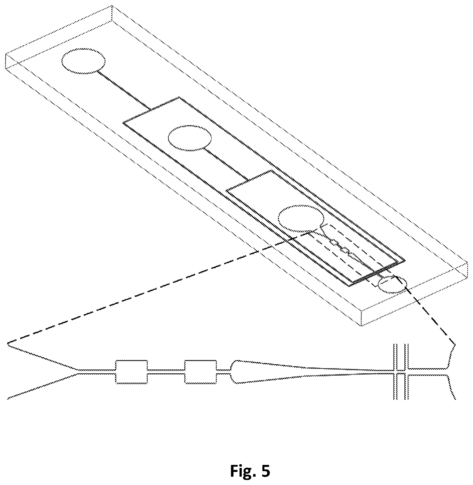 Patent US12303901 Figure 5 – Microfluidic device for deformable beads enrichment and self-regulated ordering and encapsulation in droplets