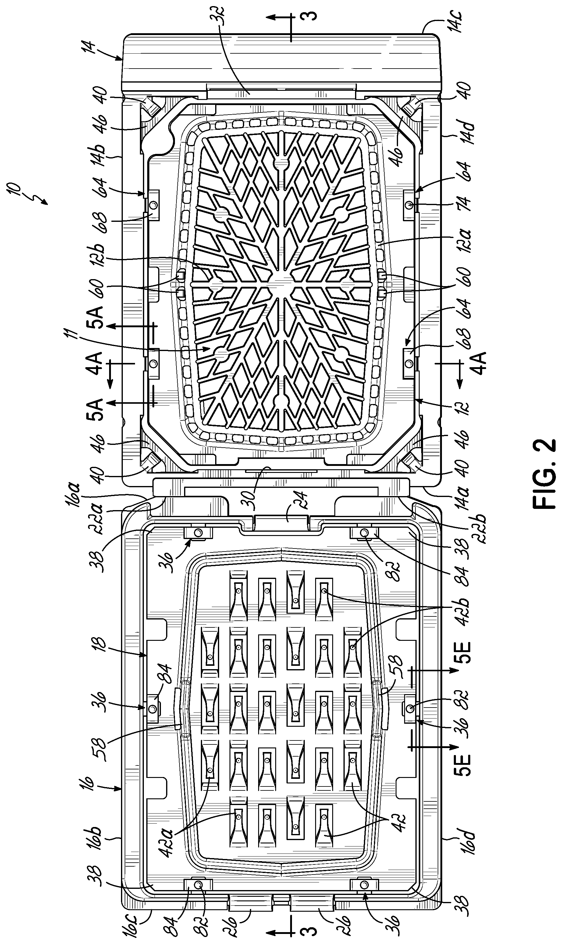 Patent US12303904 Figure 3 – Sectionable cassette and embedding frame with connectors, and methods for preparing biopsy tissue samples