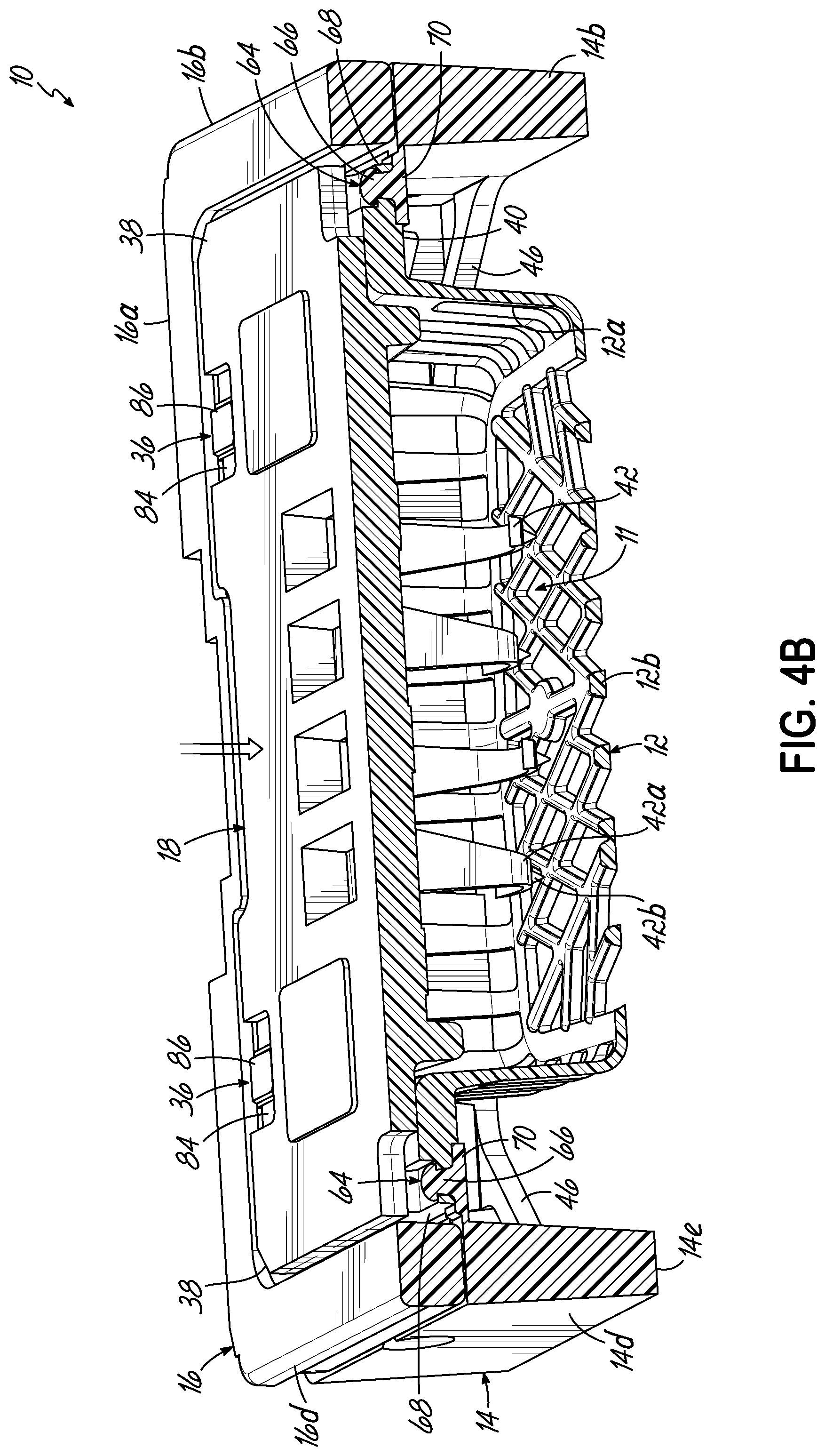 Patent US12303904 Figure 8 – Sectionable cassette and embedding frame with connectors, and methods for preparing biopsy tissue samples