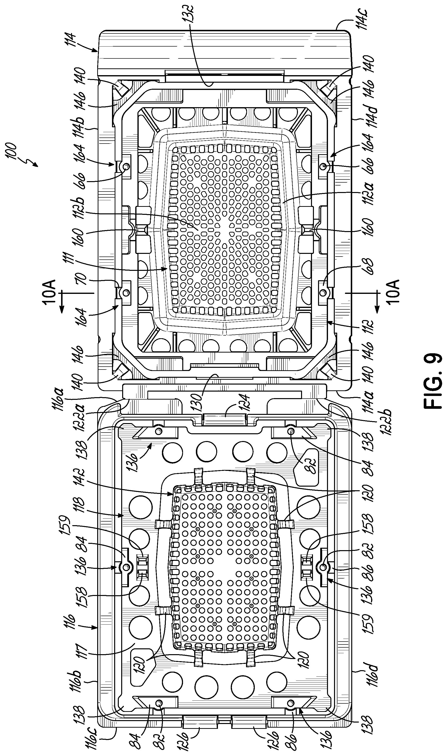 Patent US12303904 Figure 17 – Sectionable cassette and embedding frame with connectors, and methods for preparing biopsy tissue samples
