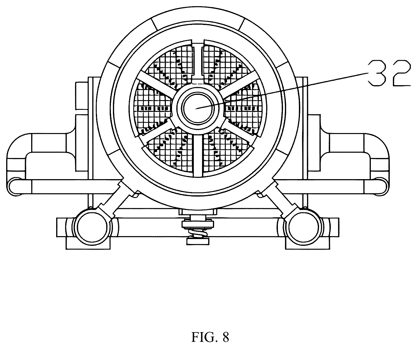Patent US12303908 Figure 8 – Grinding and crushing machine for magnesium powder production