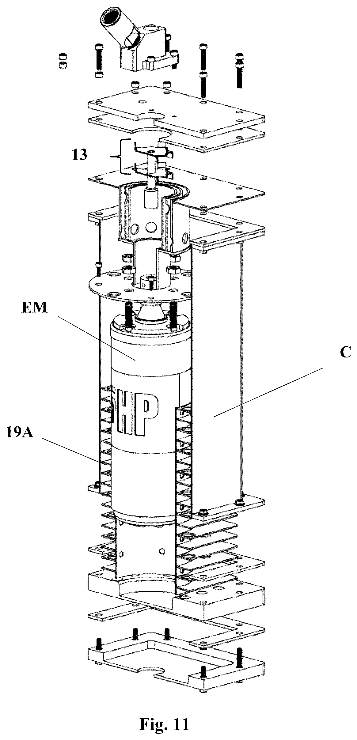 Patent US12303917 Figure 11 – Substance separator system driven by a submersible actuator