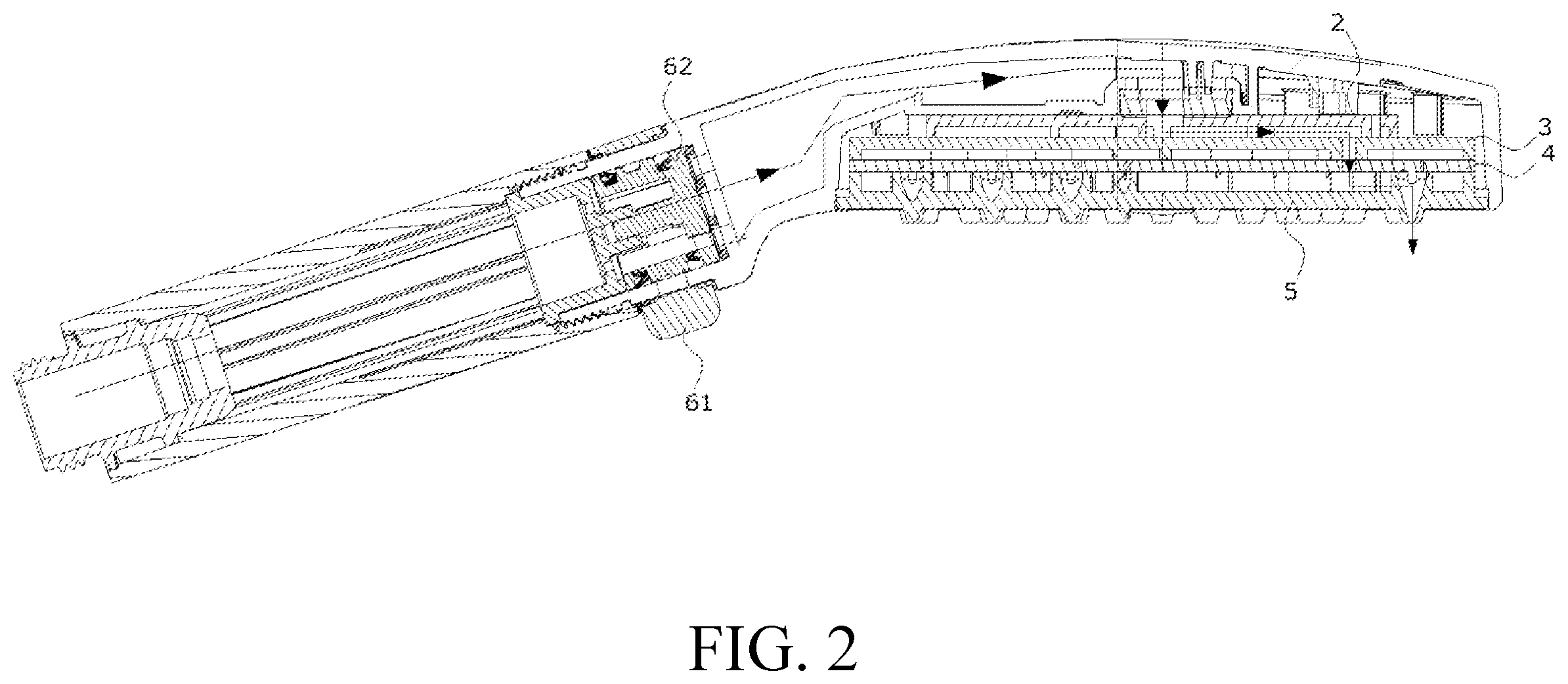 Patent US12303919 Figure 2 – Water outlet structure allowing a nozzle to generate different spray patterns and water outlet device using the same