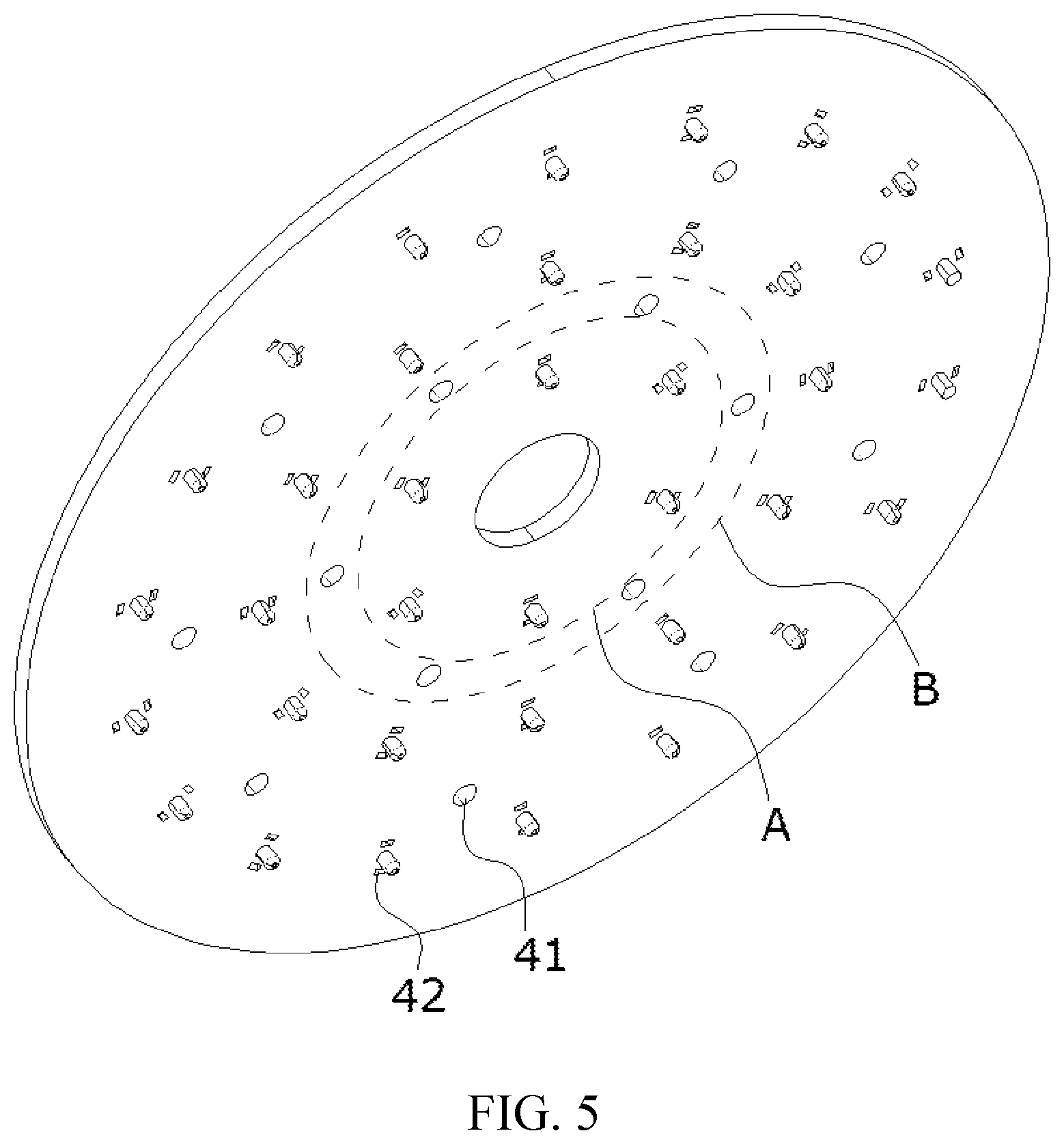 Patent US12303919 Figure 5 – Water outlet structure allowing a nozzle to generate different spray patterns and water outlet device using the same