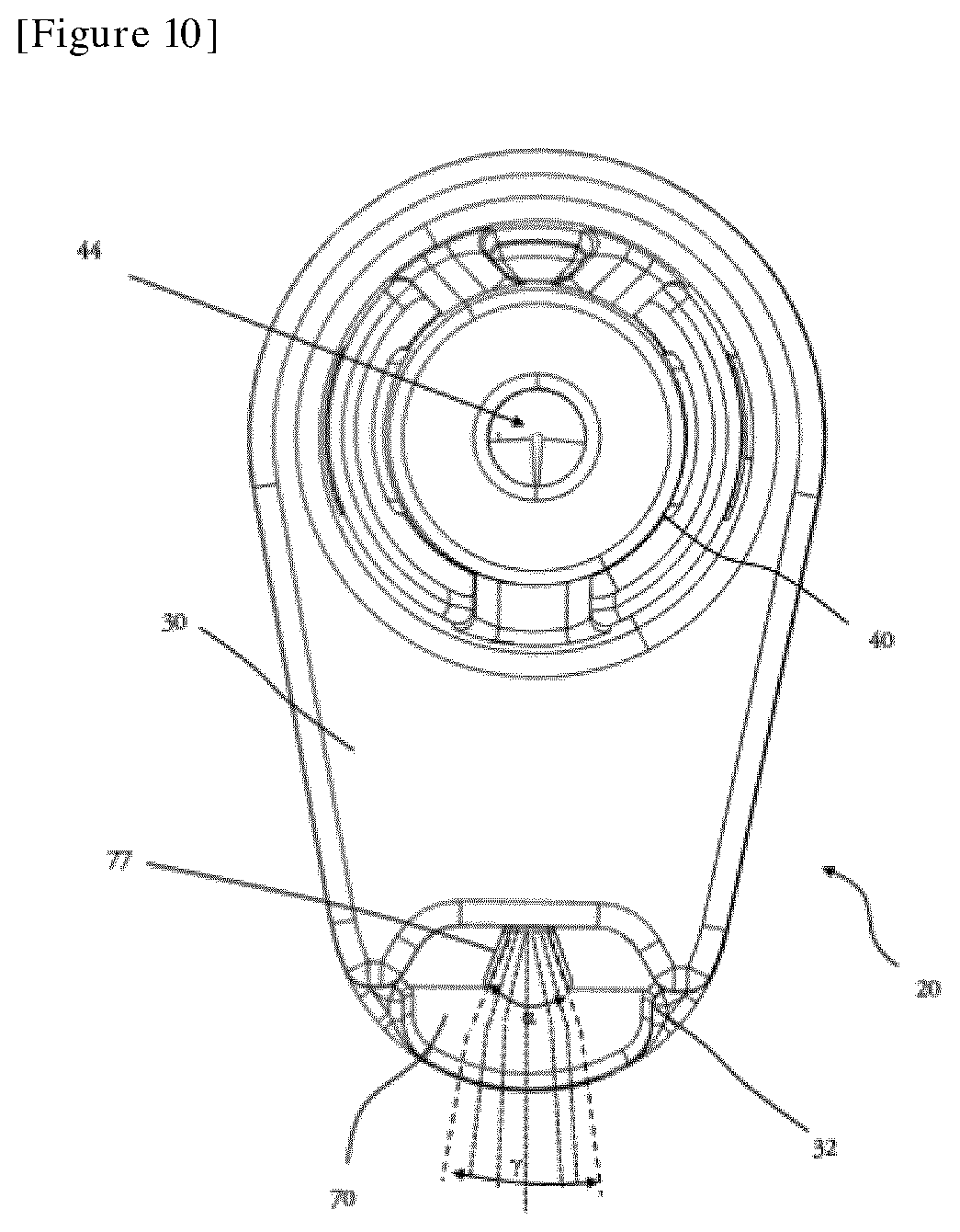 Patent US12303920 Figure 5 – Fluid spray nozzle for cleaning device for an optical detection system