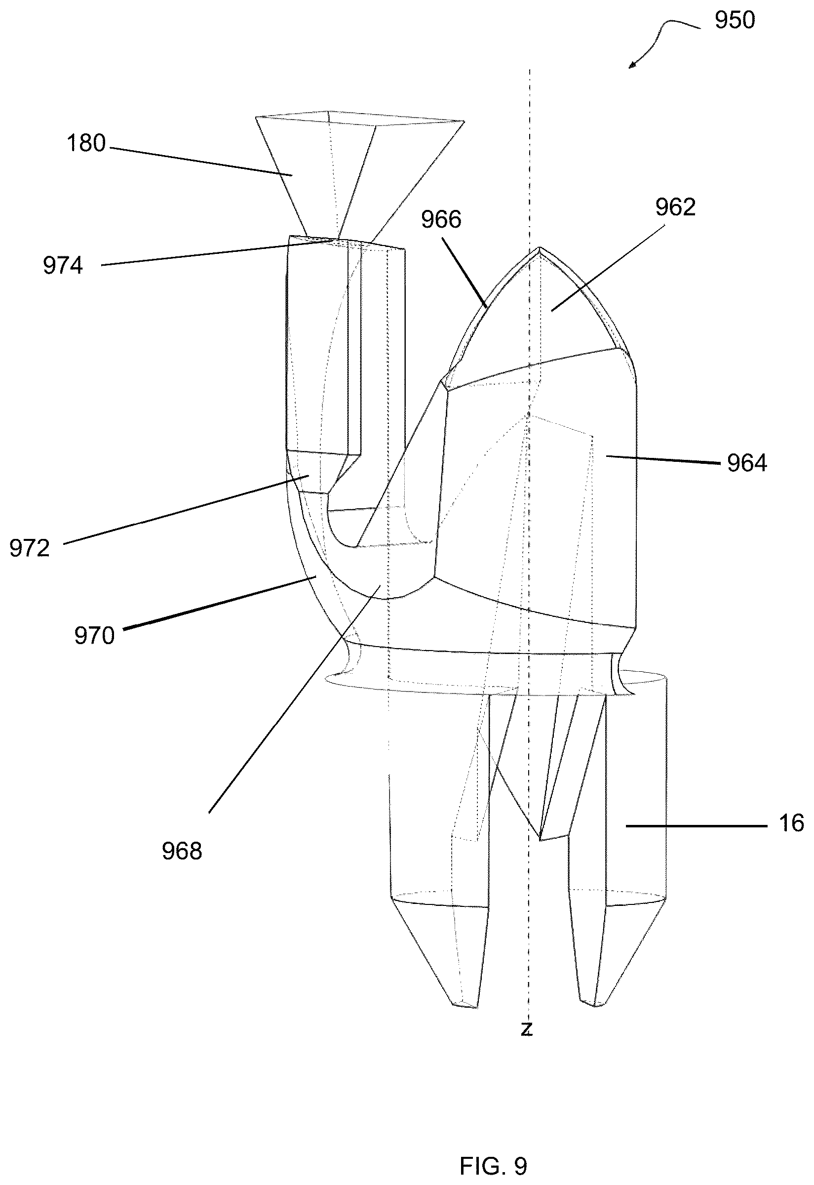 Patent US12303921 Figure 9 – Mechanical breakup actuator with disruptive vortex chamber