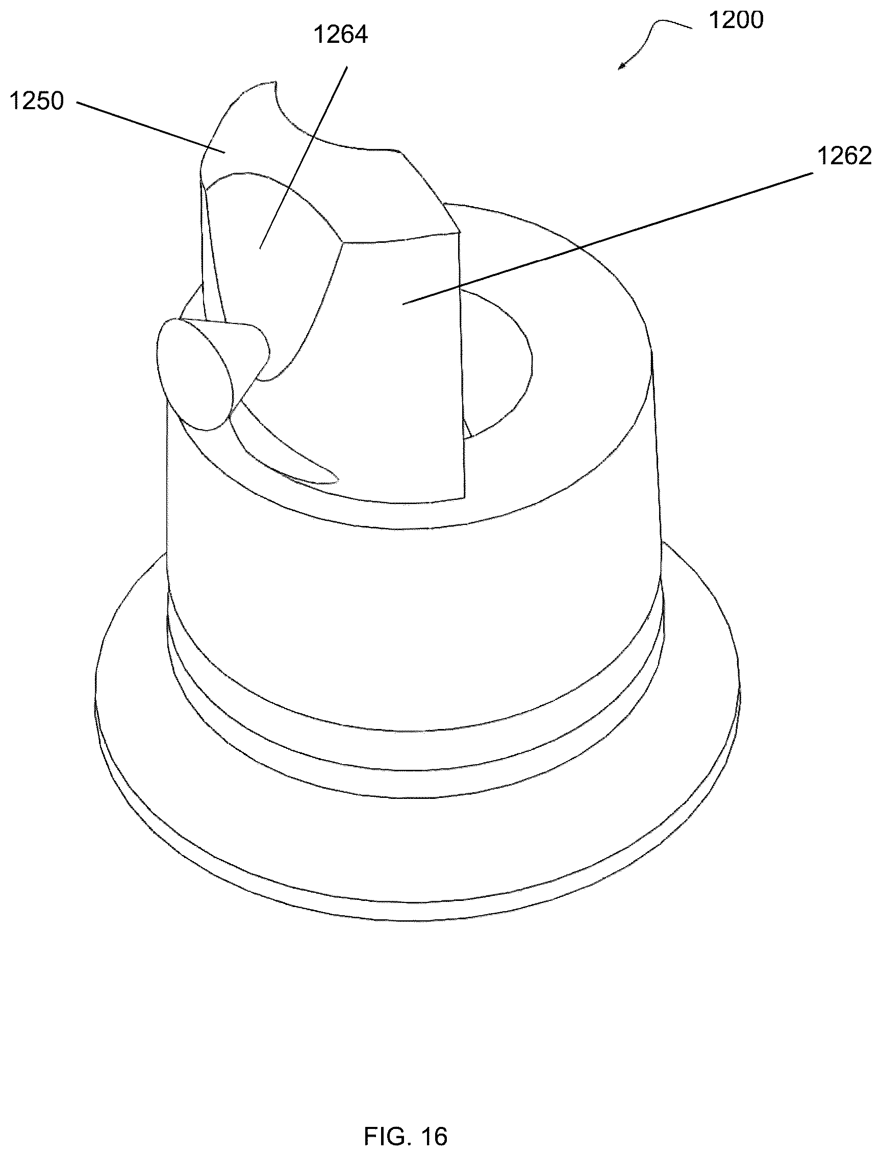 Patent US12303921 Figure 16 – Mechanical breakup actuator with disruptive vortex chamber