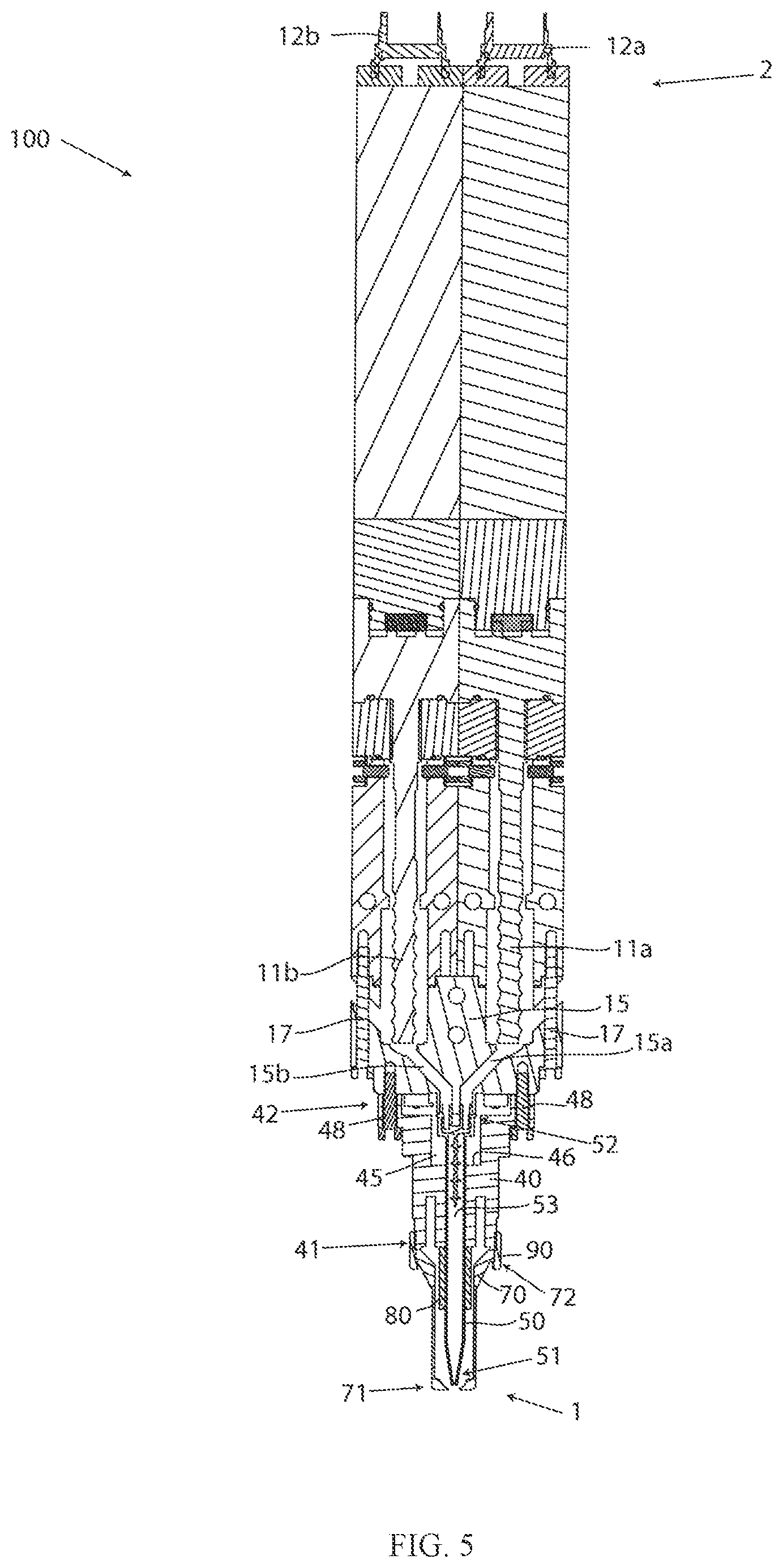 Patent US12303922 Figure 5 – Mixing valve assembly having an atomizing spray tip