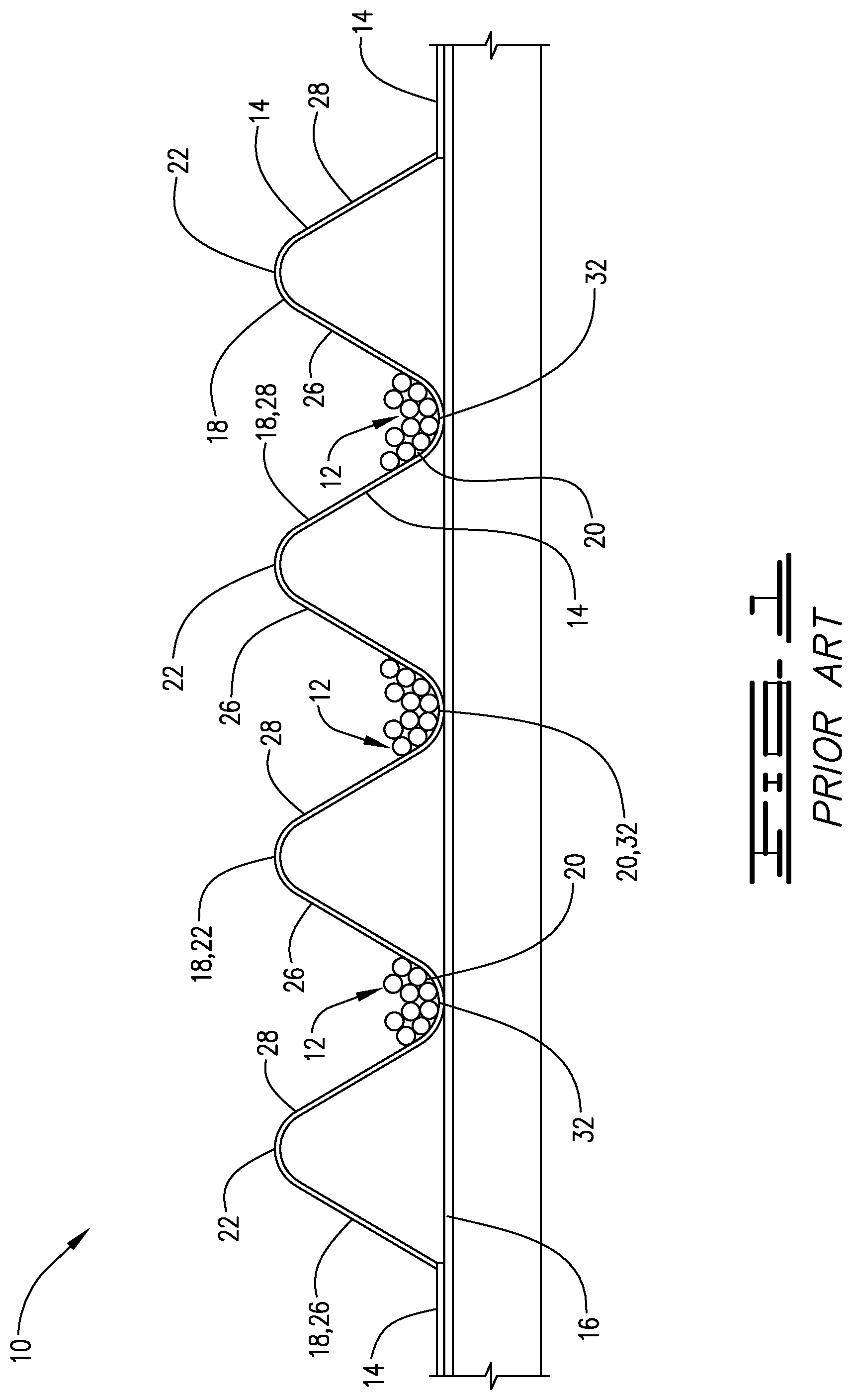 Patent US12303941 Figure 1 – Undulating shaker screen assembly