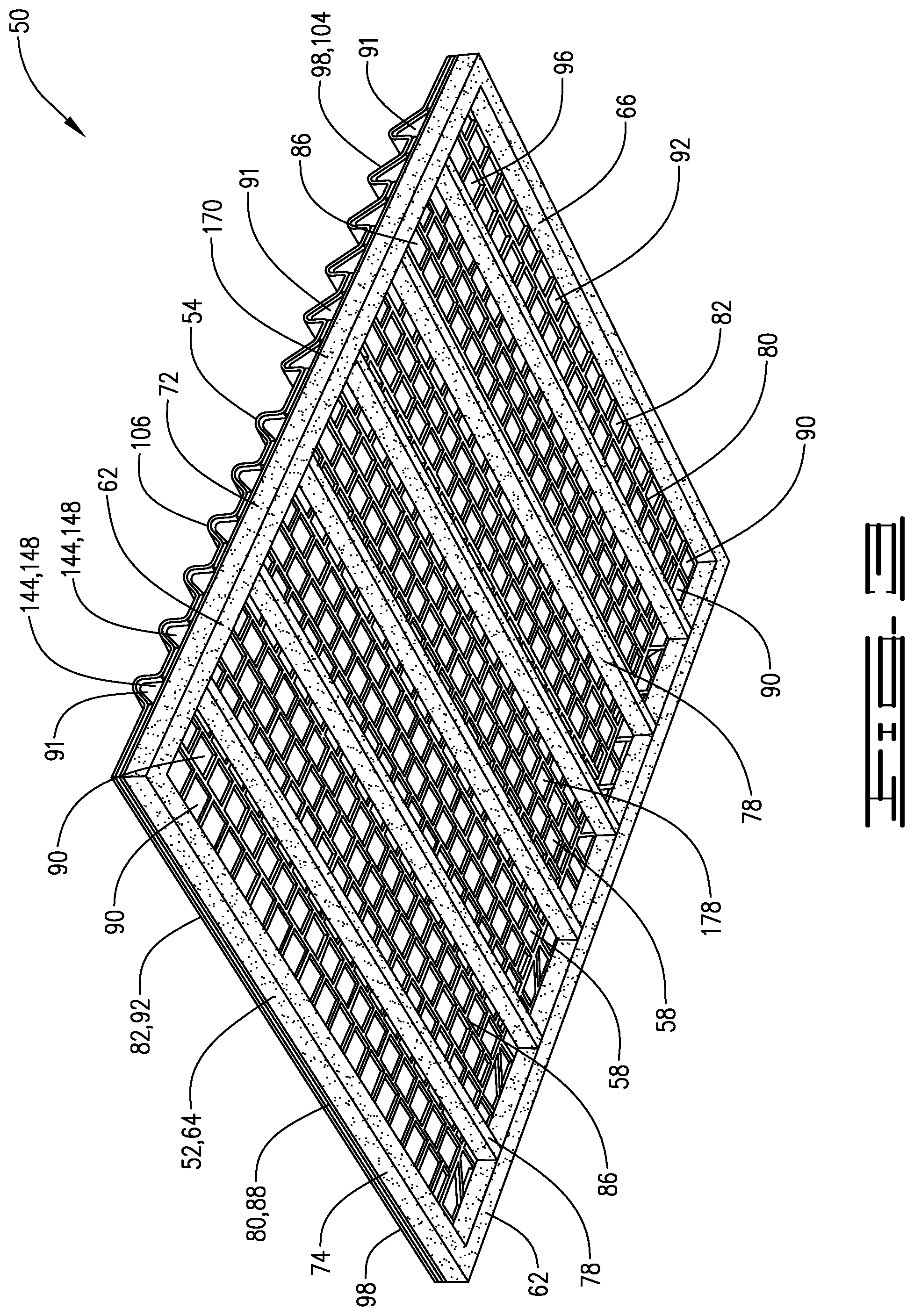 Patent US12303941 Figure 3 – Undulating shaker screen assembly