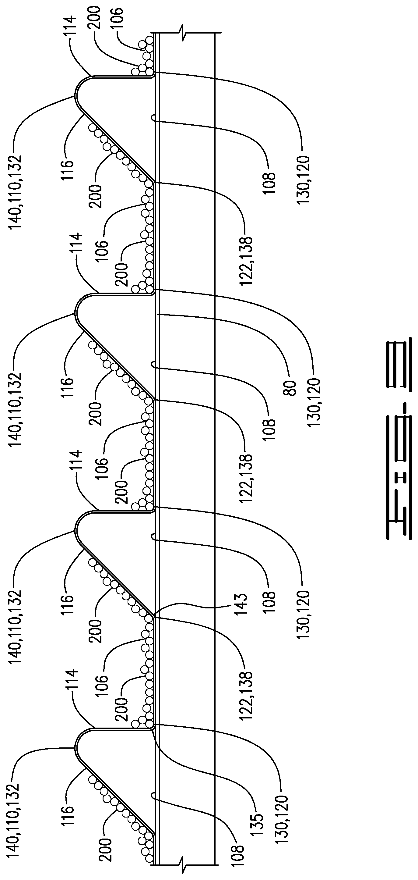 Patent US12303941 Figure 8 – Undulating shaker screen assembly
