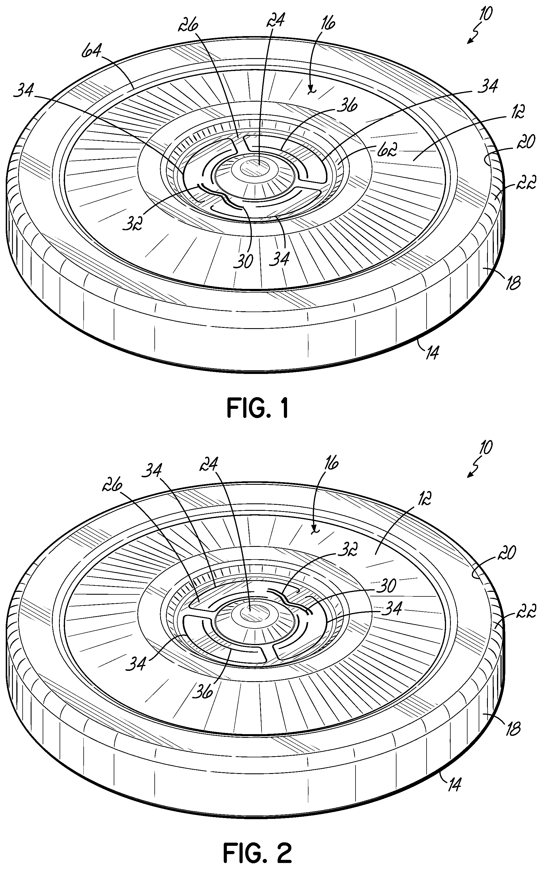 Patent US12303958 — Manufacturing tooling and methods for producing push button container closures — Figure 1