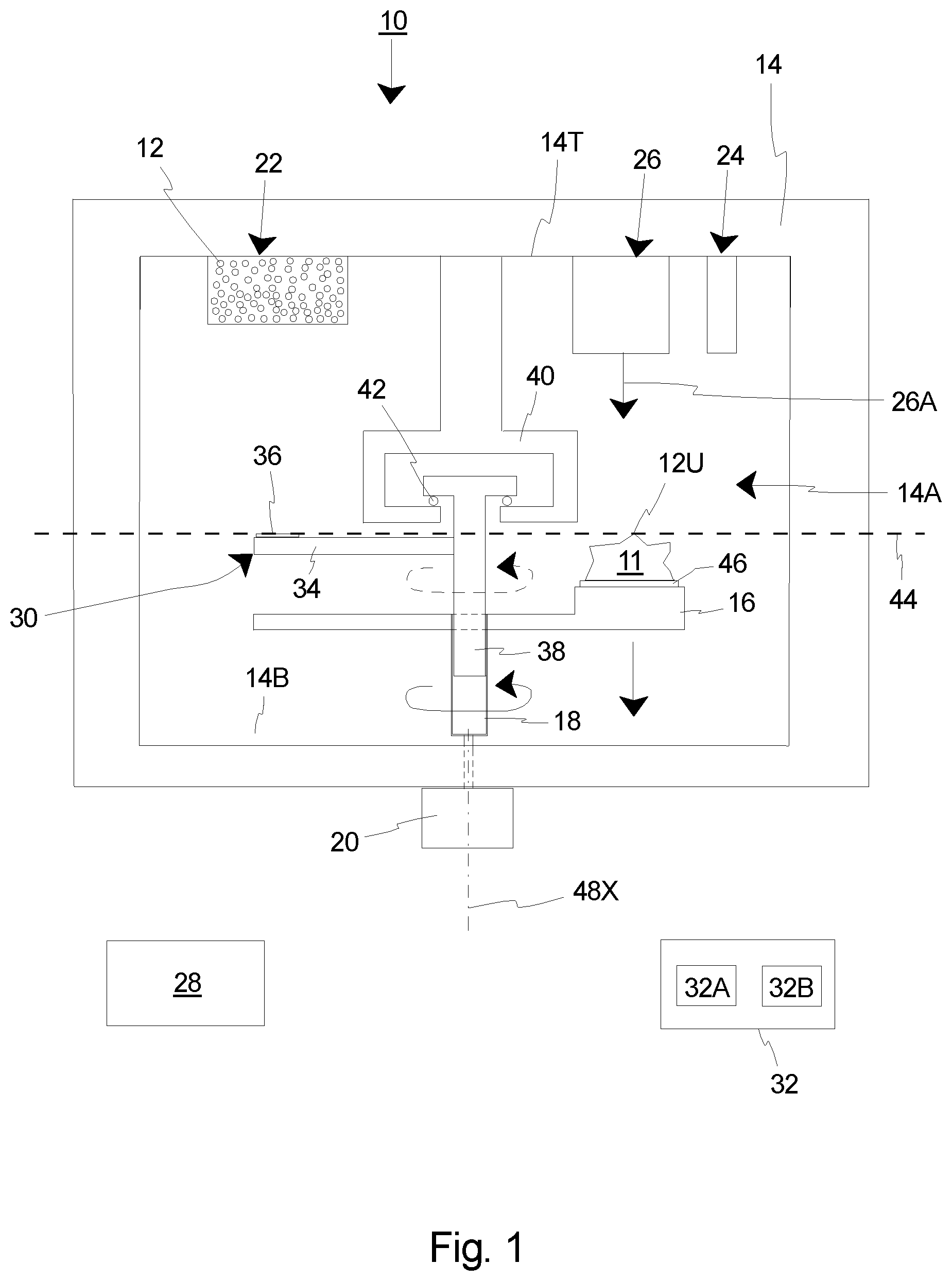 Patent US12303975 — Analyzer system for aligning and focusing an energy beam in a three-dimensional printer — Figure 1