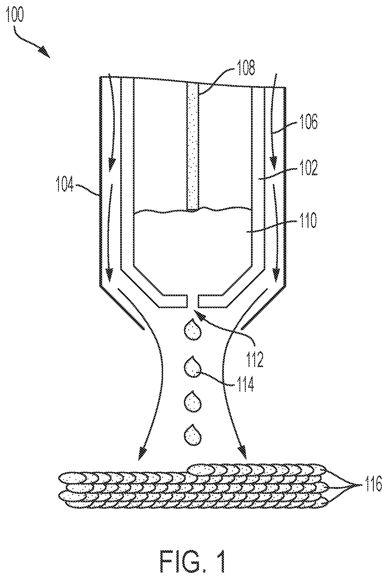 Patent US12303979 Figure 1 – Ejector for modification of metal jetting compositions and methods thereof