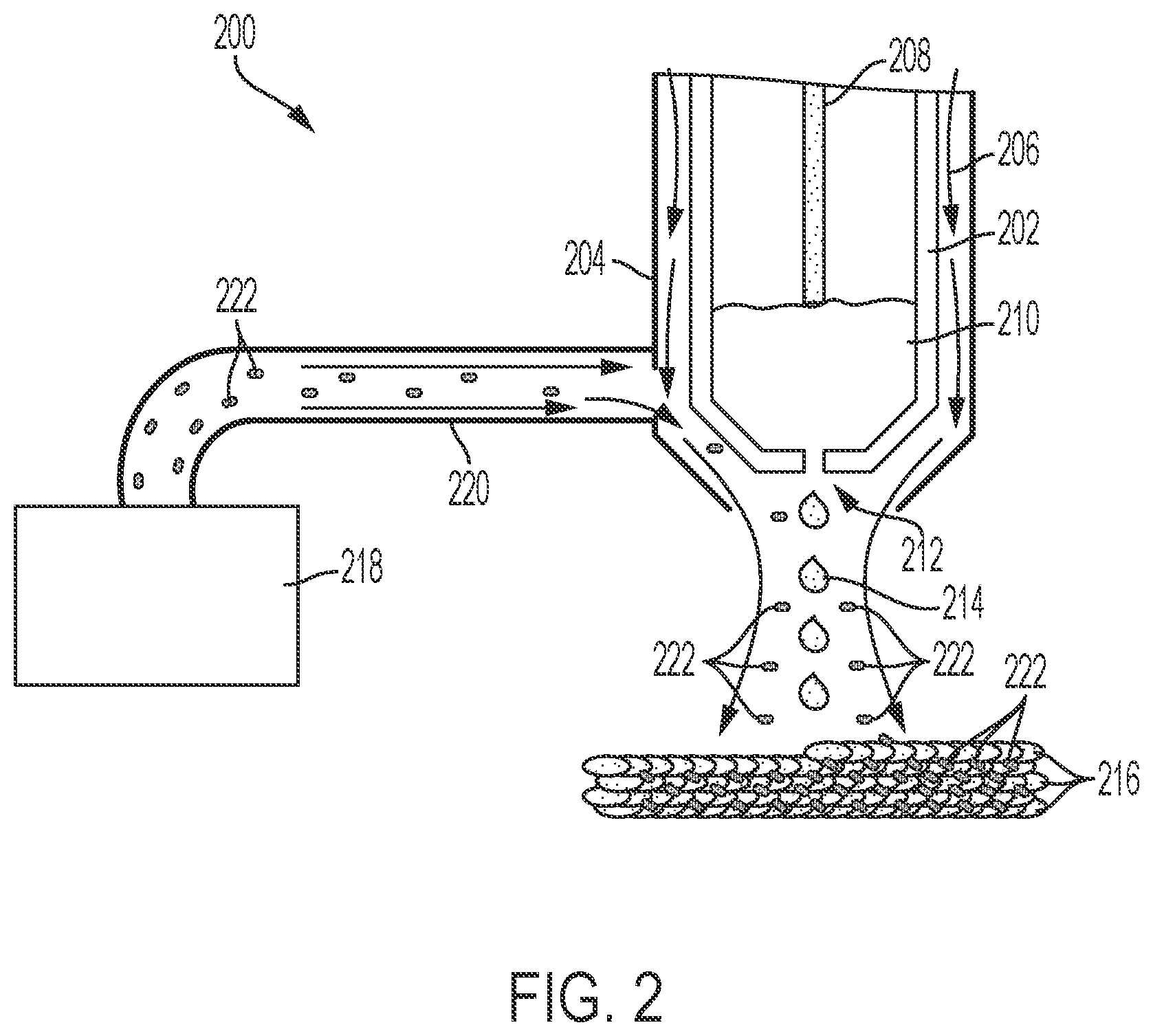 Patent US12303979 Figure 2 – Ejector for modification of metal jetting compositions and methods thereof