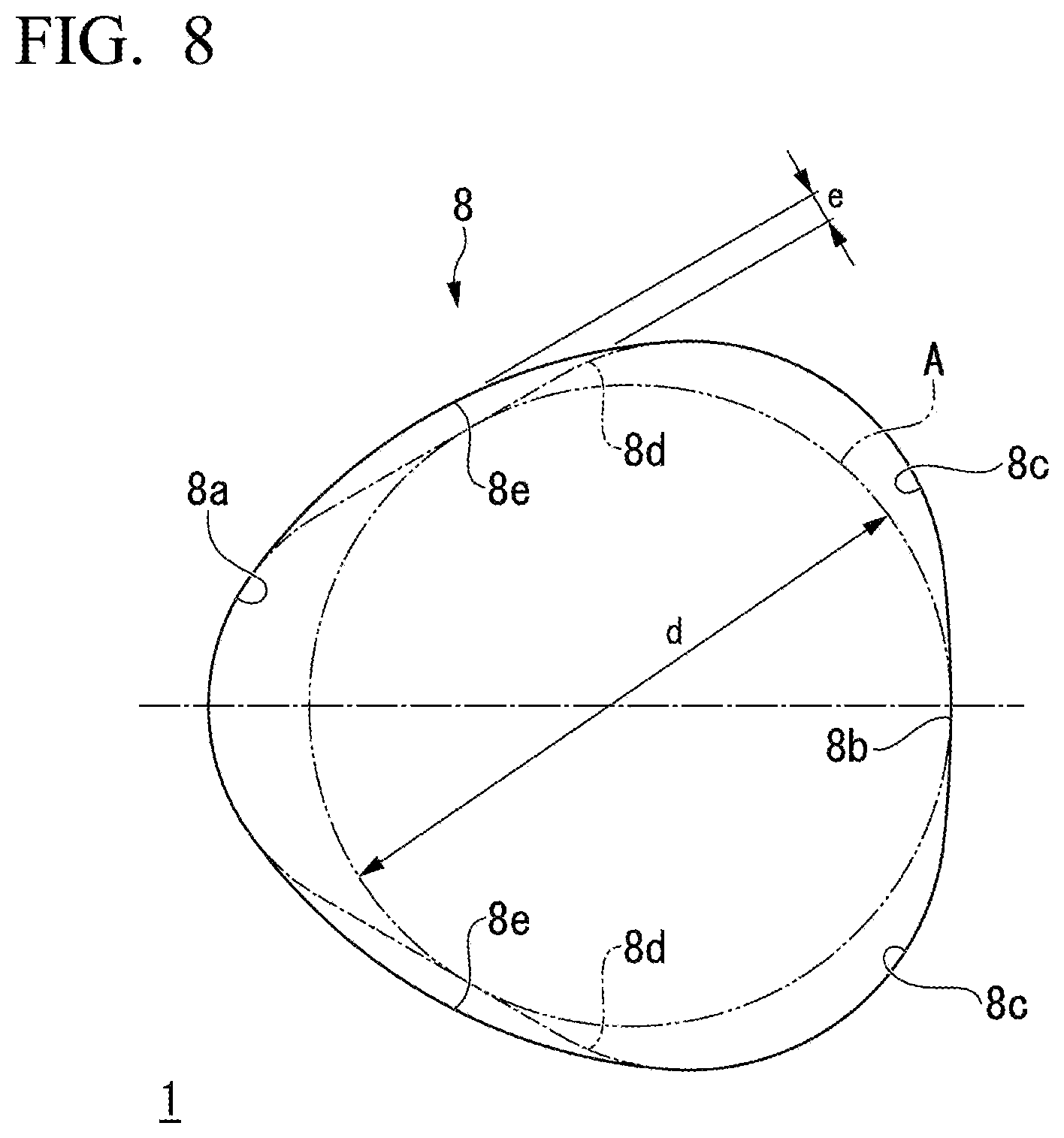 Patent US12303986 Figure 8 – Rotating tool with coolant hole