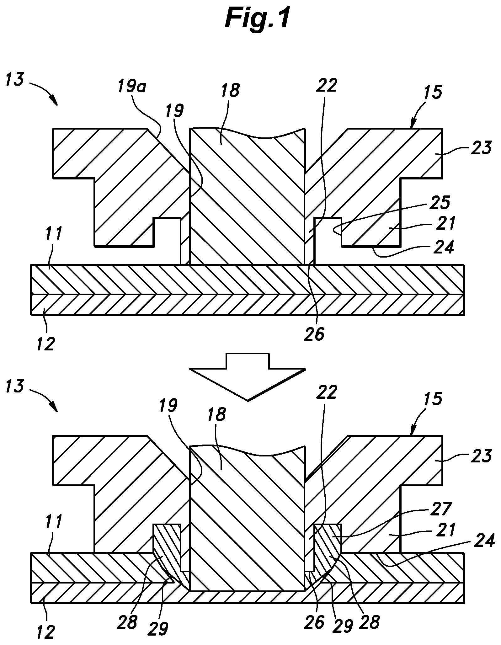 Patent US12303996 Figure 1 – Welded structure and friction stir welding device