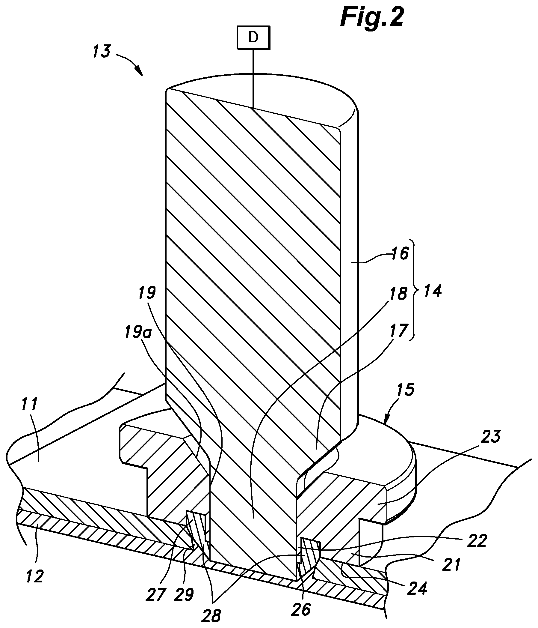 Patent US12303996 Figure 2 – Welded structure and friction stir welding device