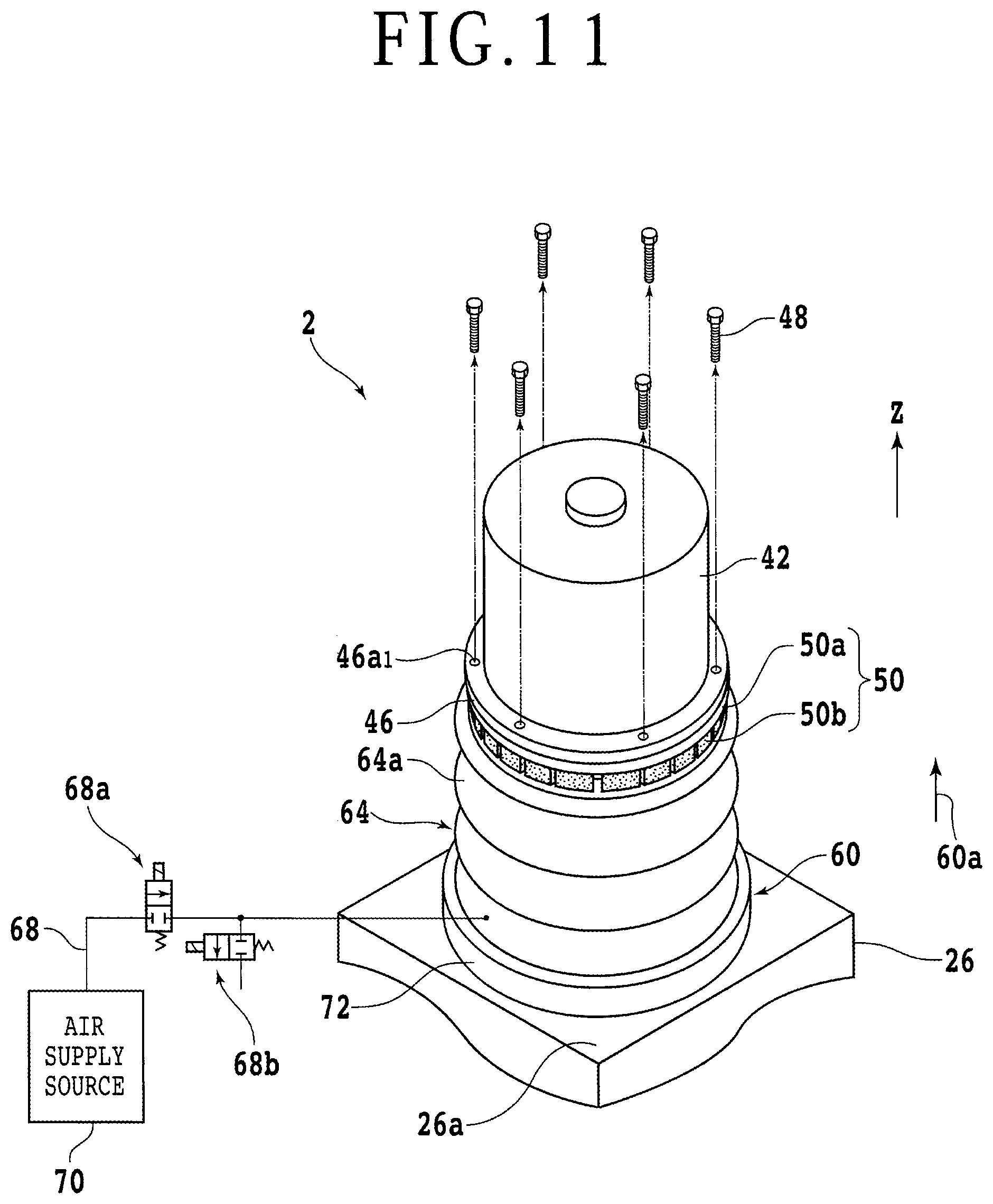Patent US12304025 Figure 11 – Jig for mounting and dismounting processing tool
