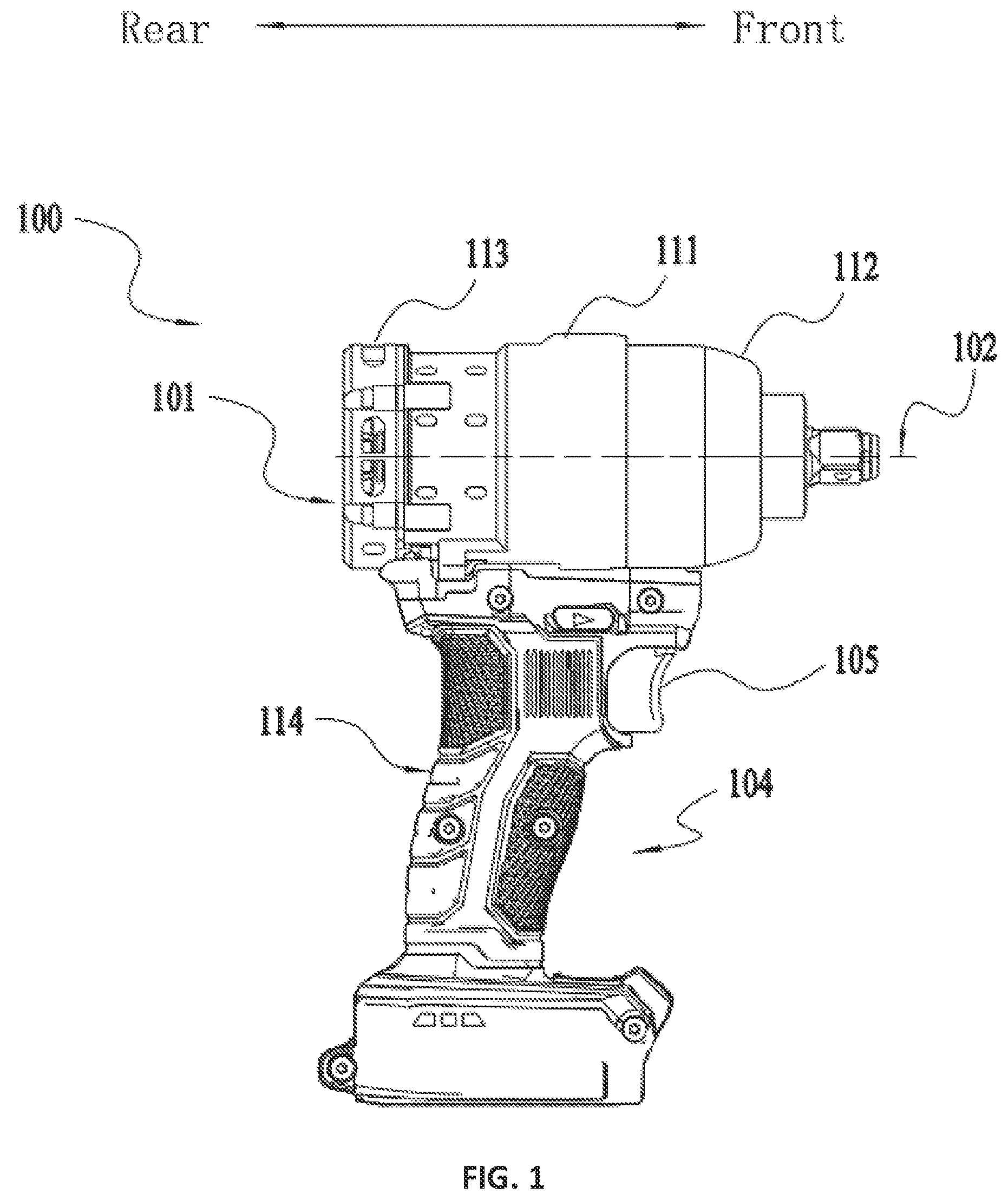 Patent US12304033 Figure 1 – Handheld power tool