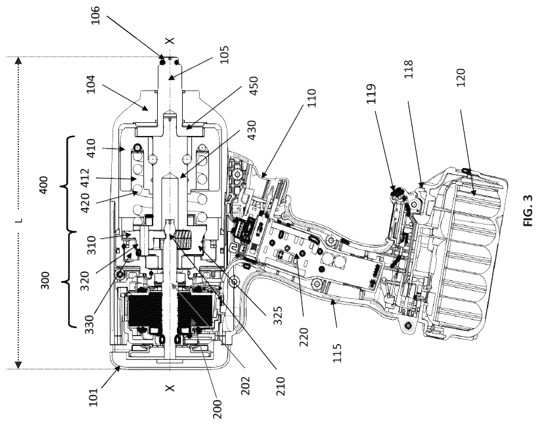 Patent US12304035 Figure 3 – Power tool
