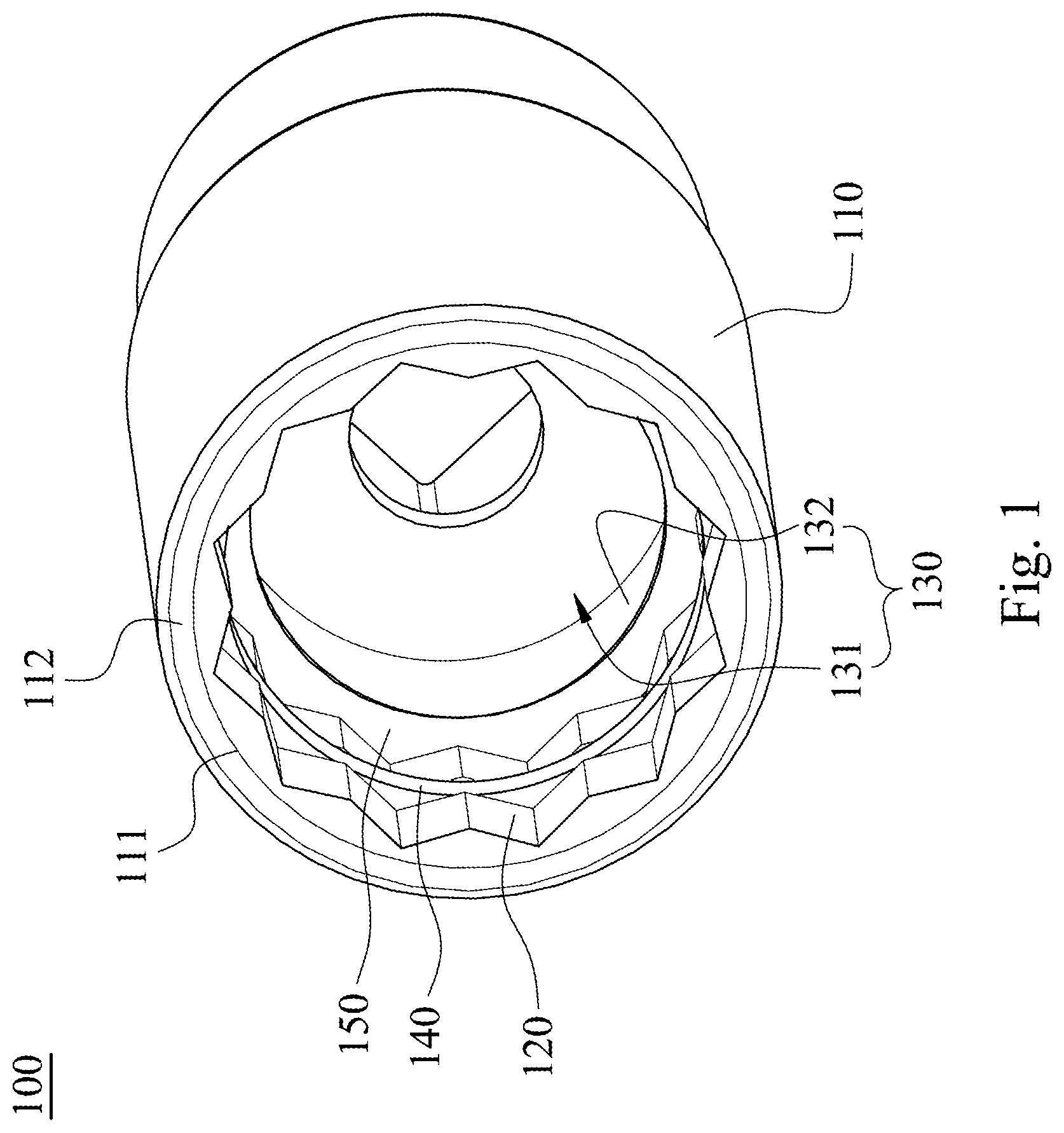 Patent US12304036 Figure 1 – Sleeve structure and working tool assembly