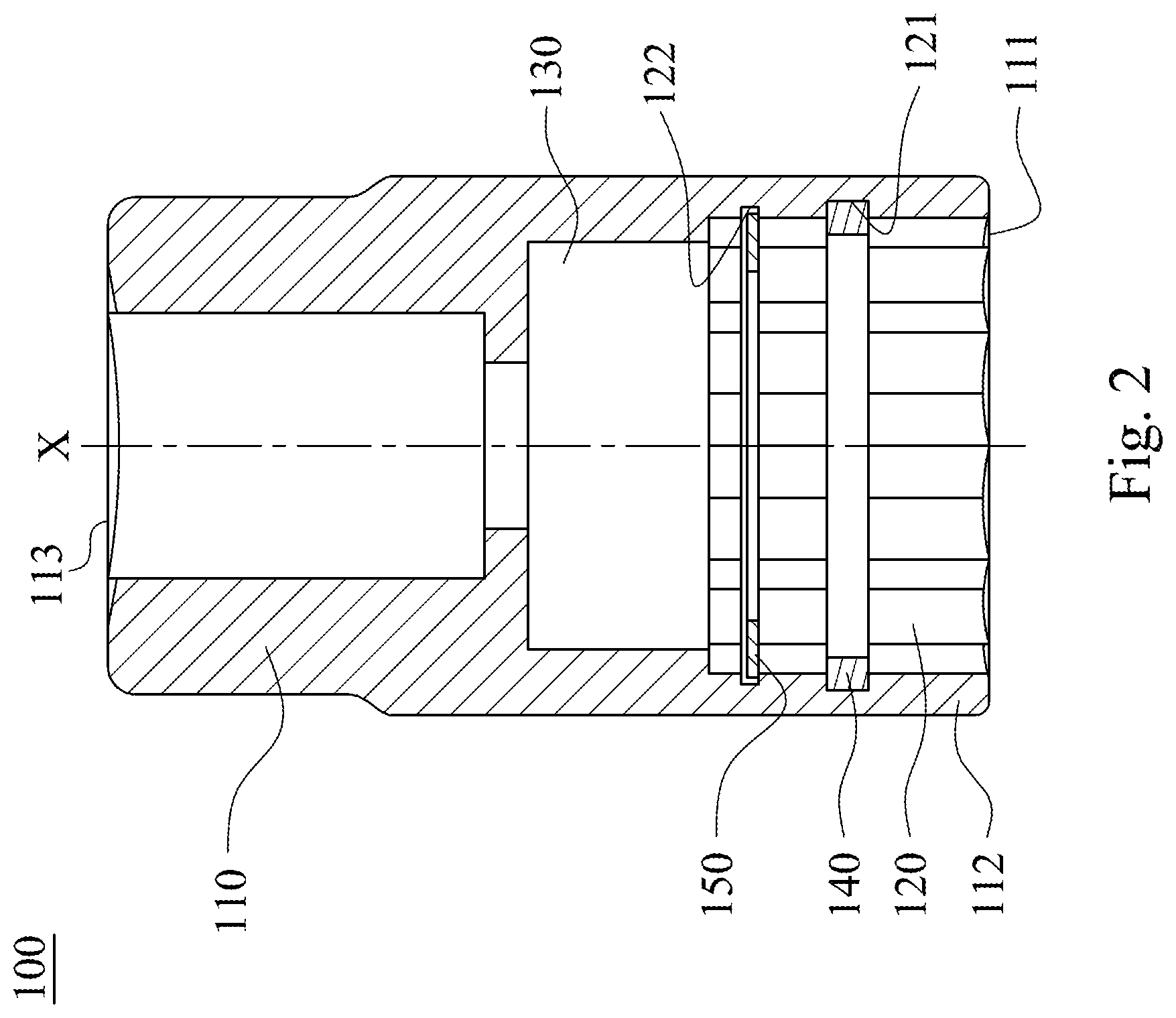 Patent US12304036 Figure 2 – Sleeve structure and working tool assembly