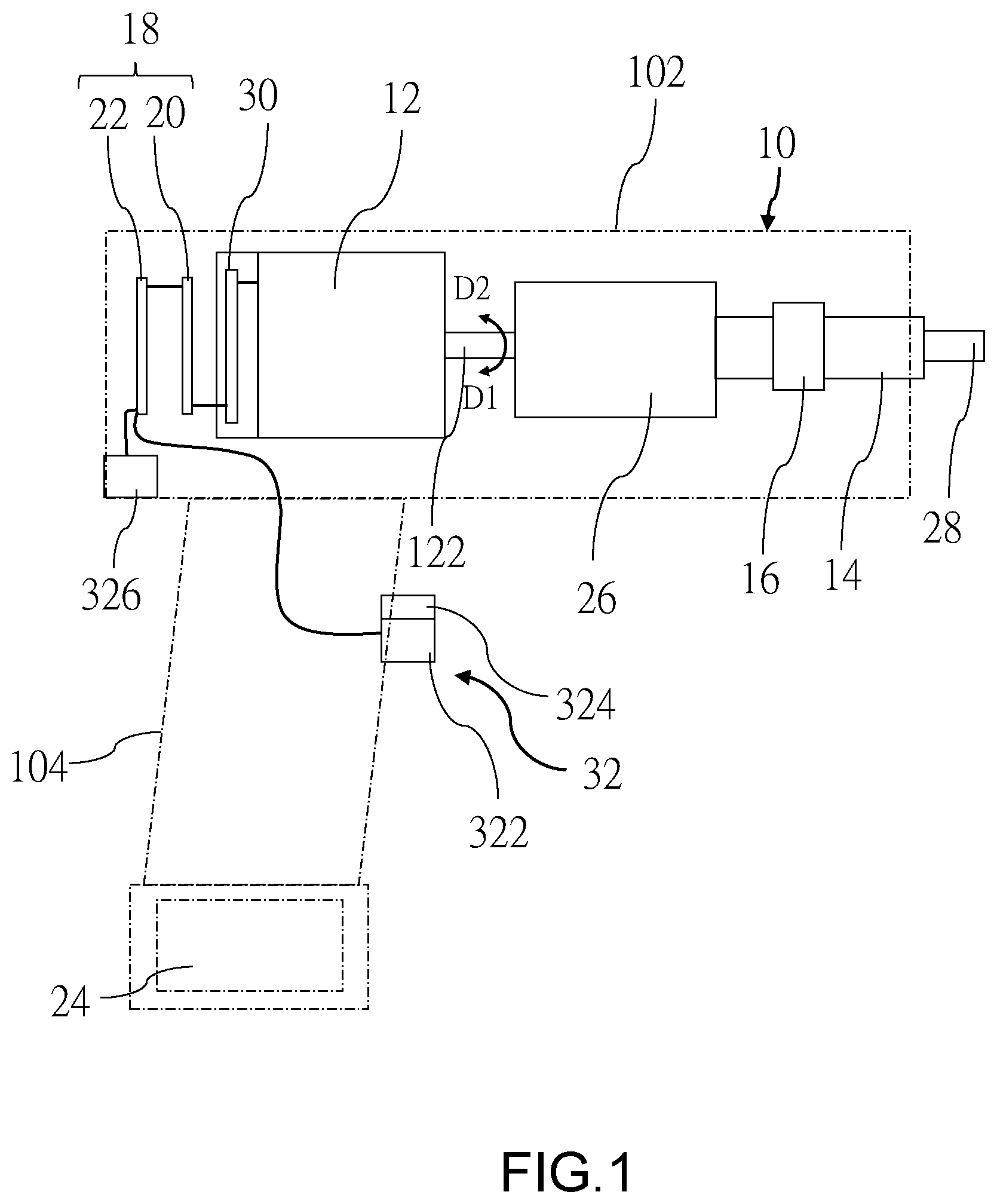 Patent US12304038 Figure 1 – Electric tool and control method thereof