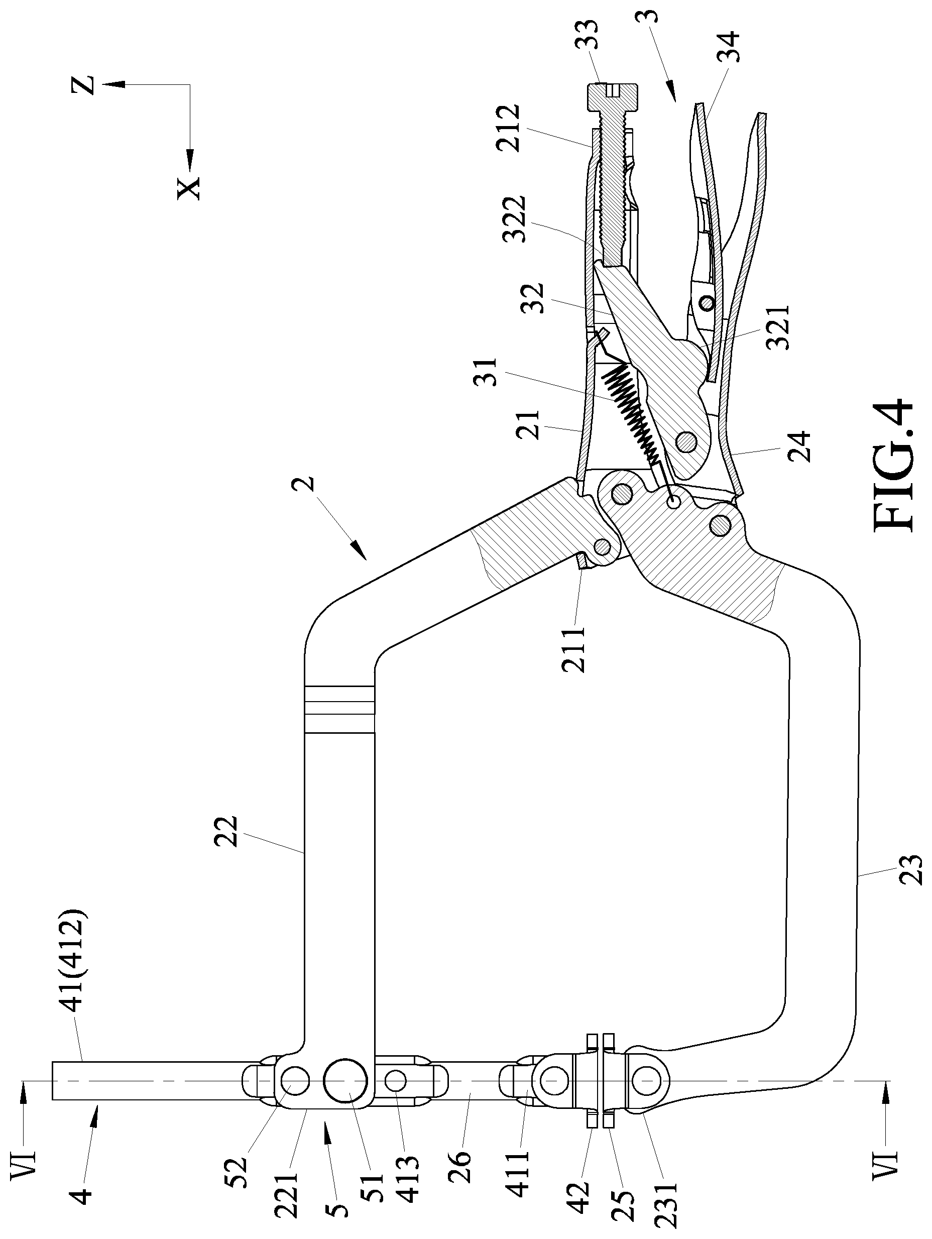 Patent US12304042 Figure 4 – Locking pliers