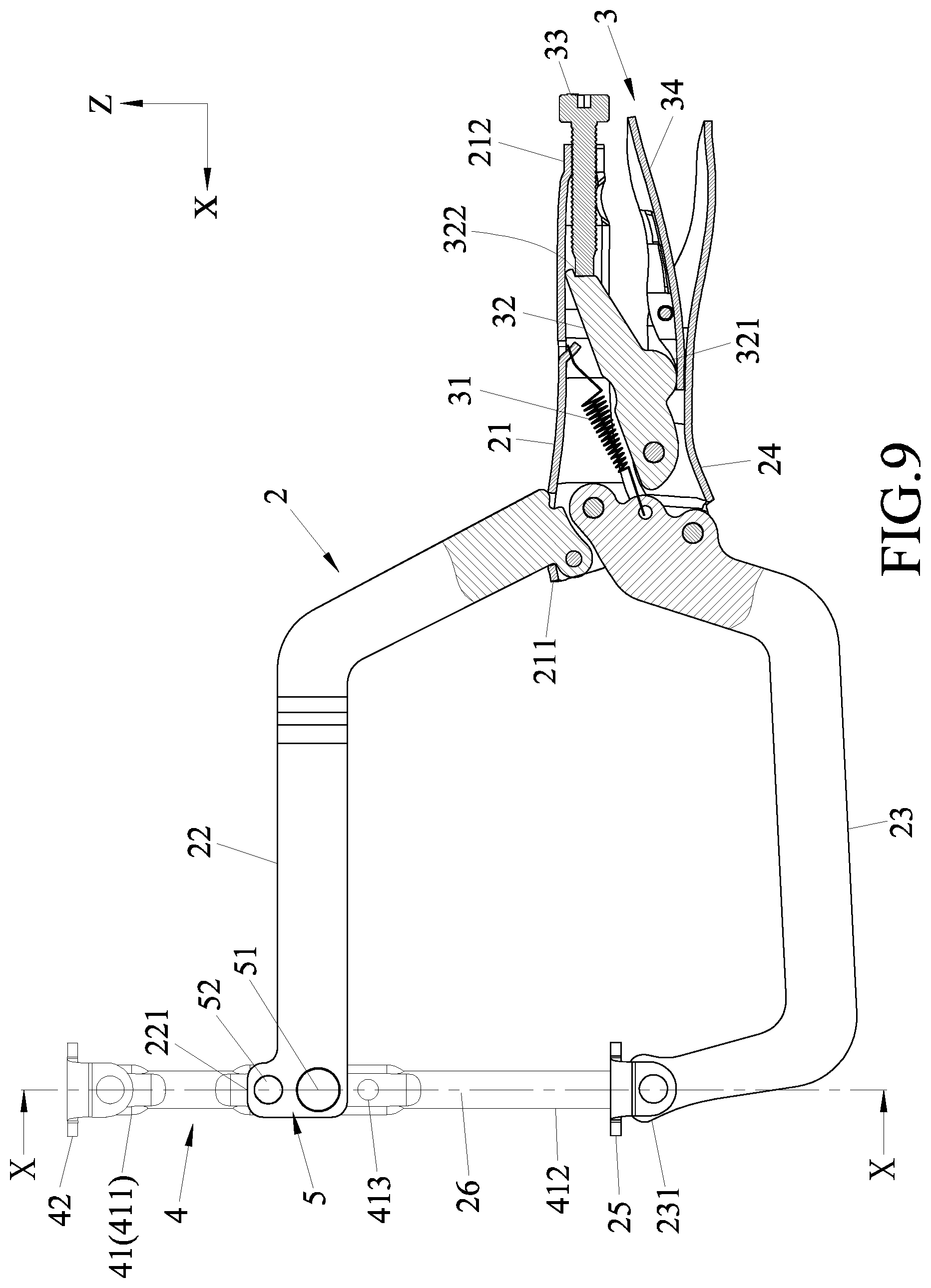 Patent US12304042 Figure 9 – Locking pliers