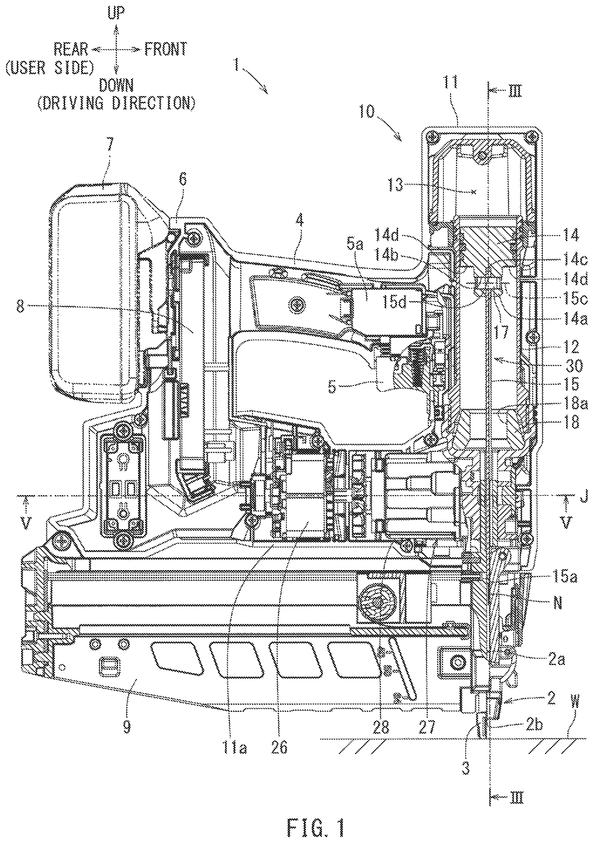 Patent US12304044 Figure 1 – Driving tool