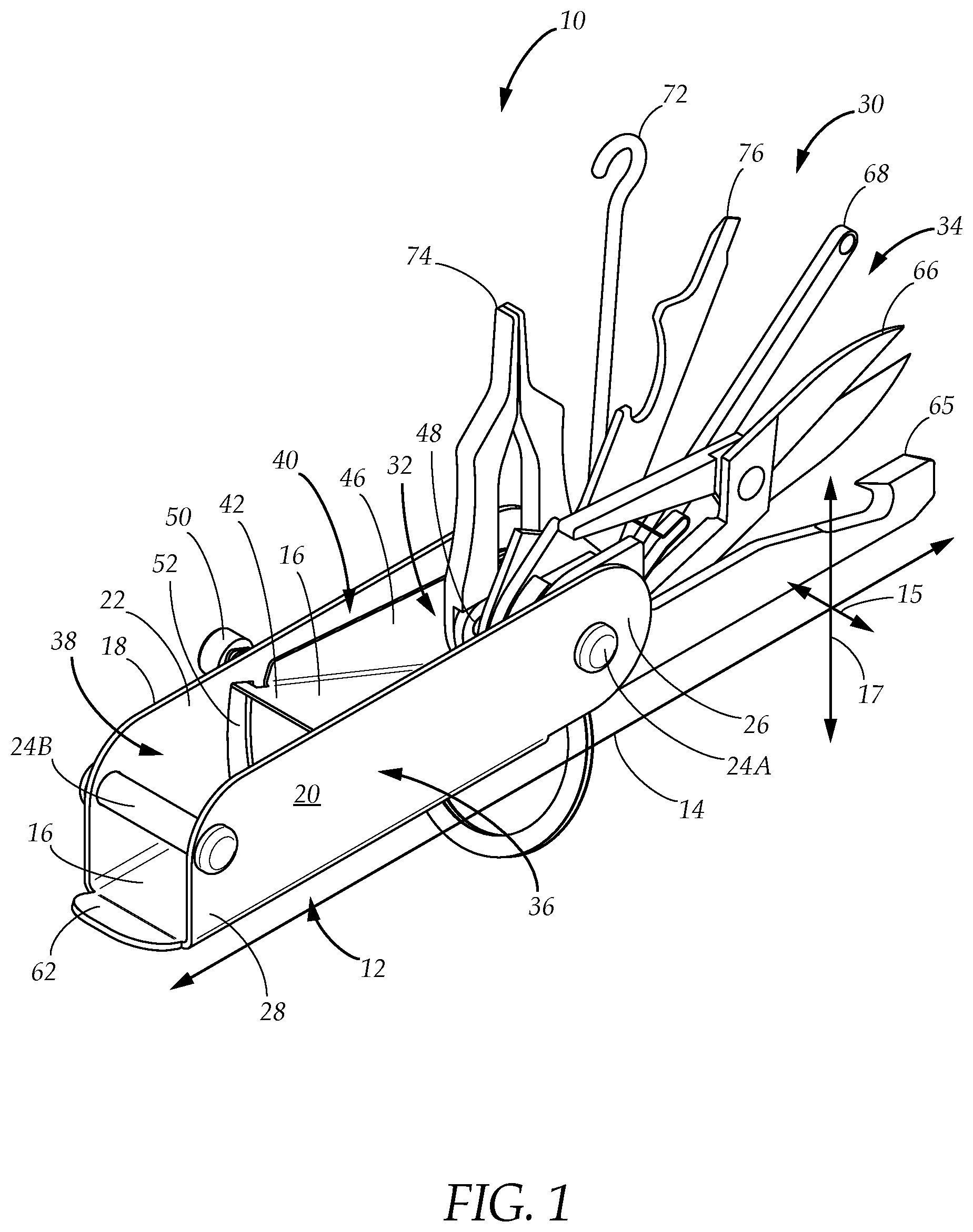 Patent US12304049 Figure 1 – Configurable multifunctional combination tool