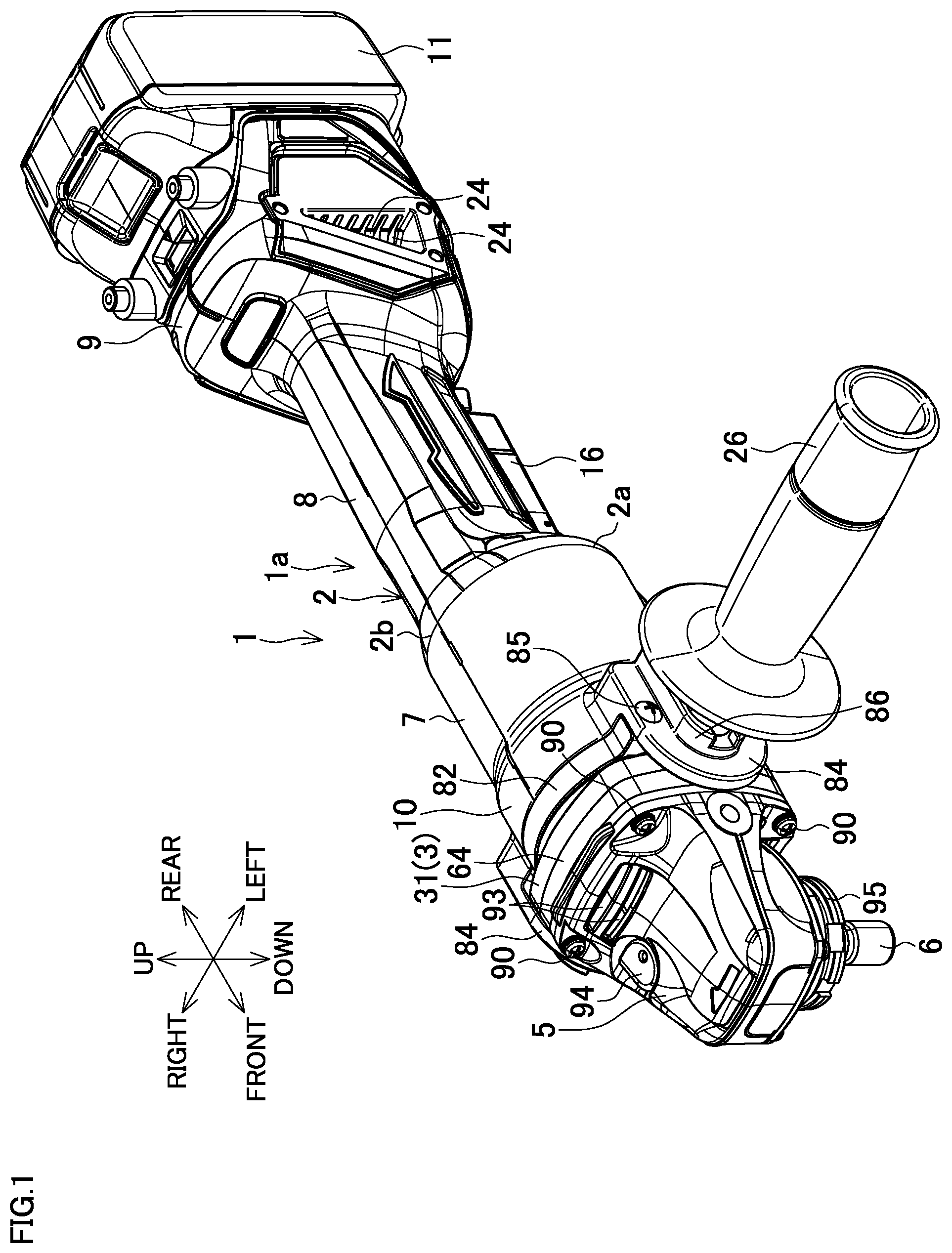 Patent US12304052 Figure 1 – Electric power tool