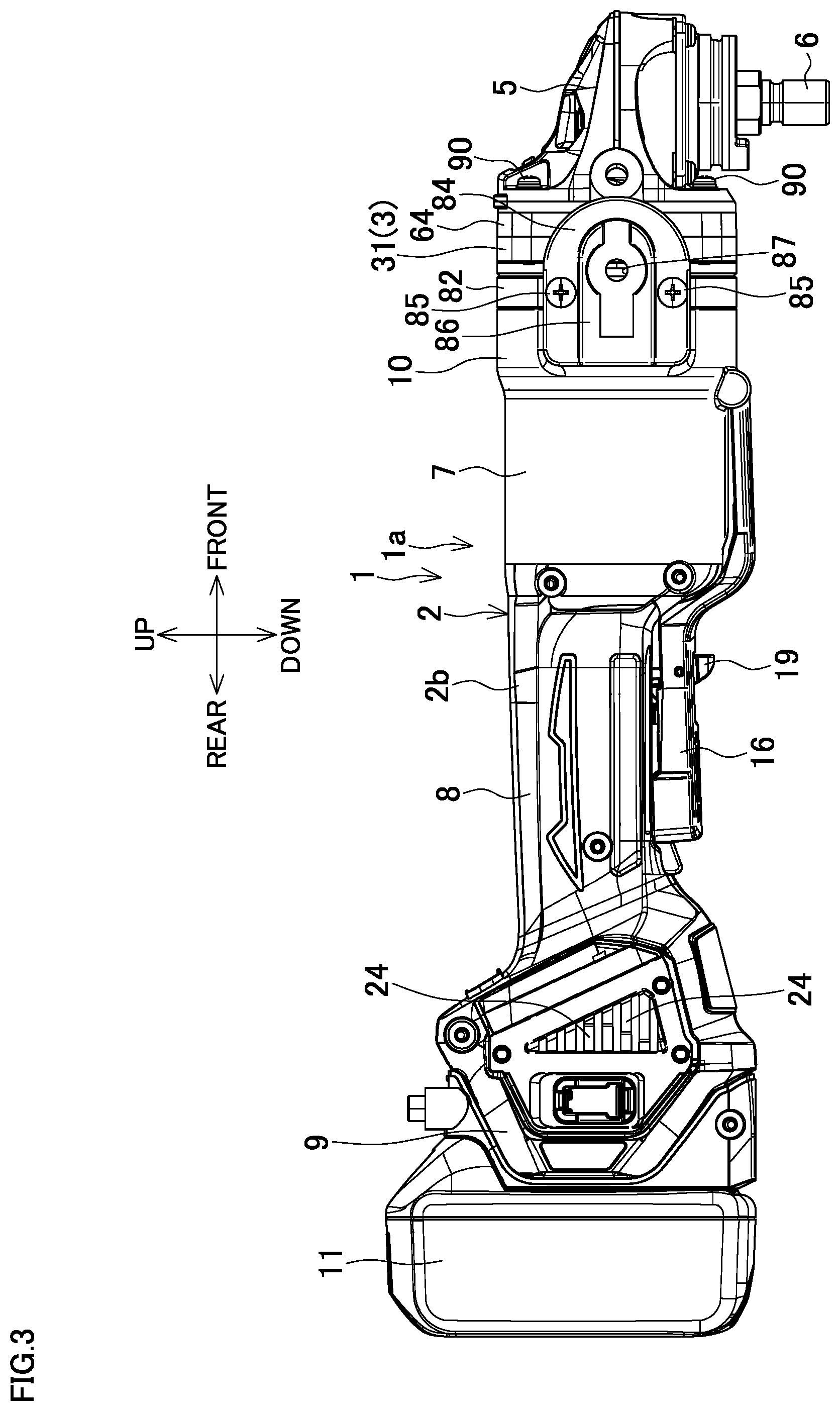 Patent US12304052 Figure 3 – Electric power tool